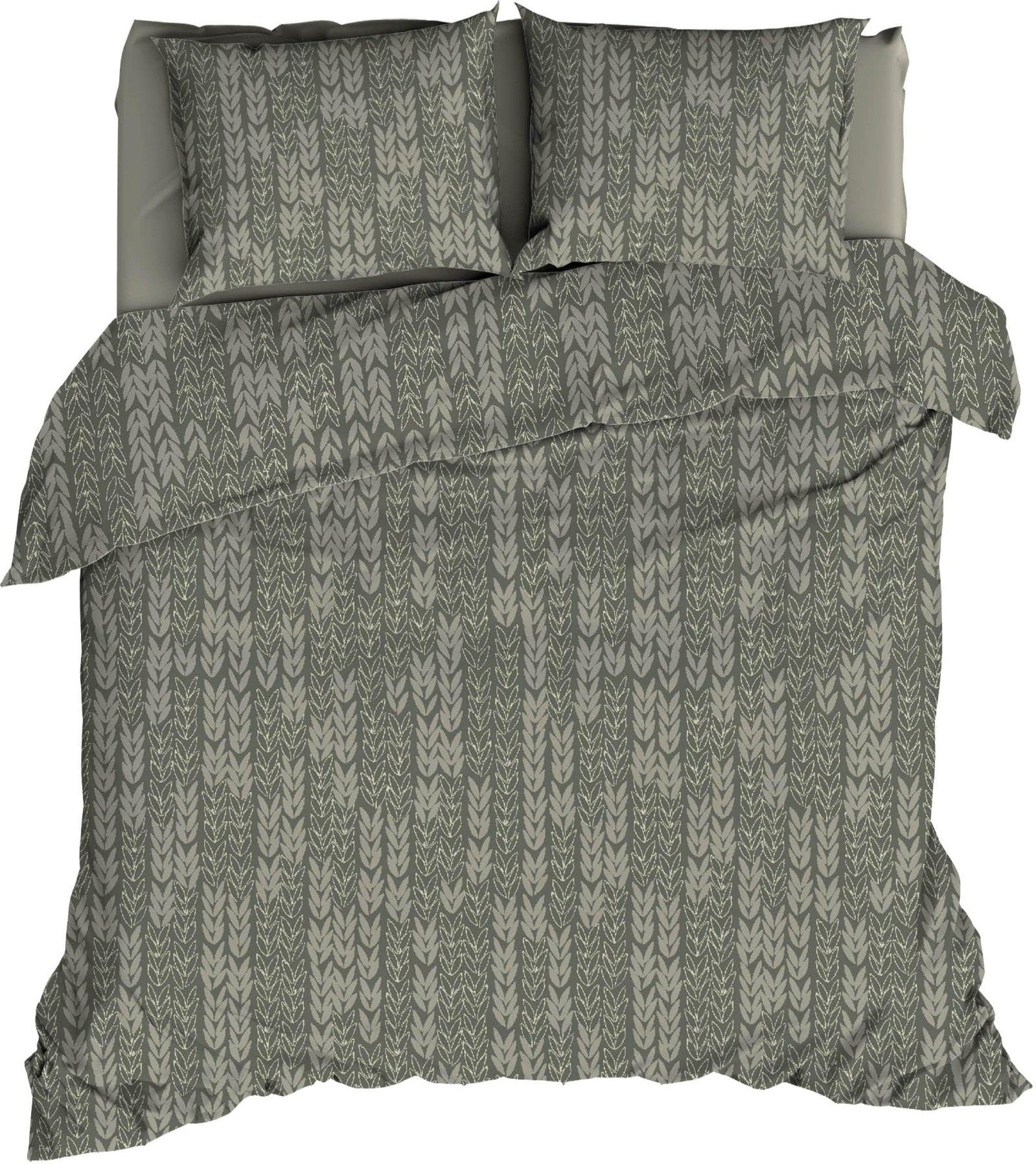 Romanette Dekbedovertrek Barley Nordic Green Katoen - Bedtextielonline.be