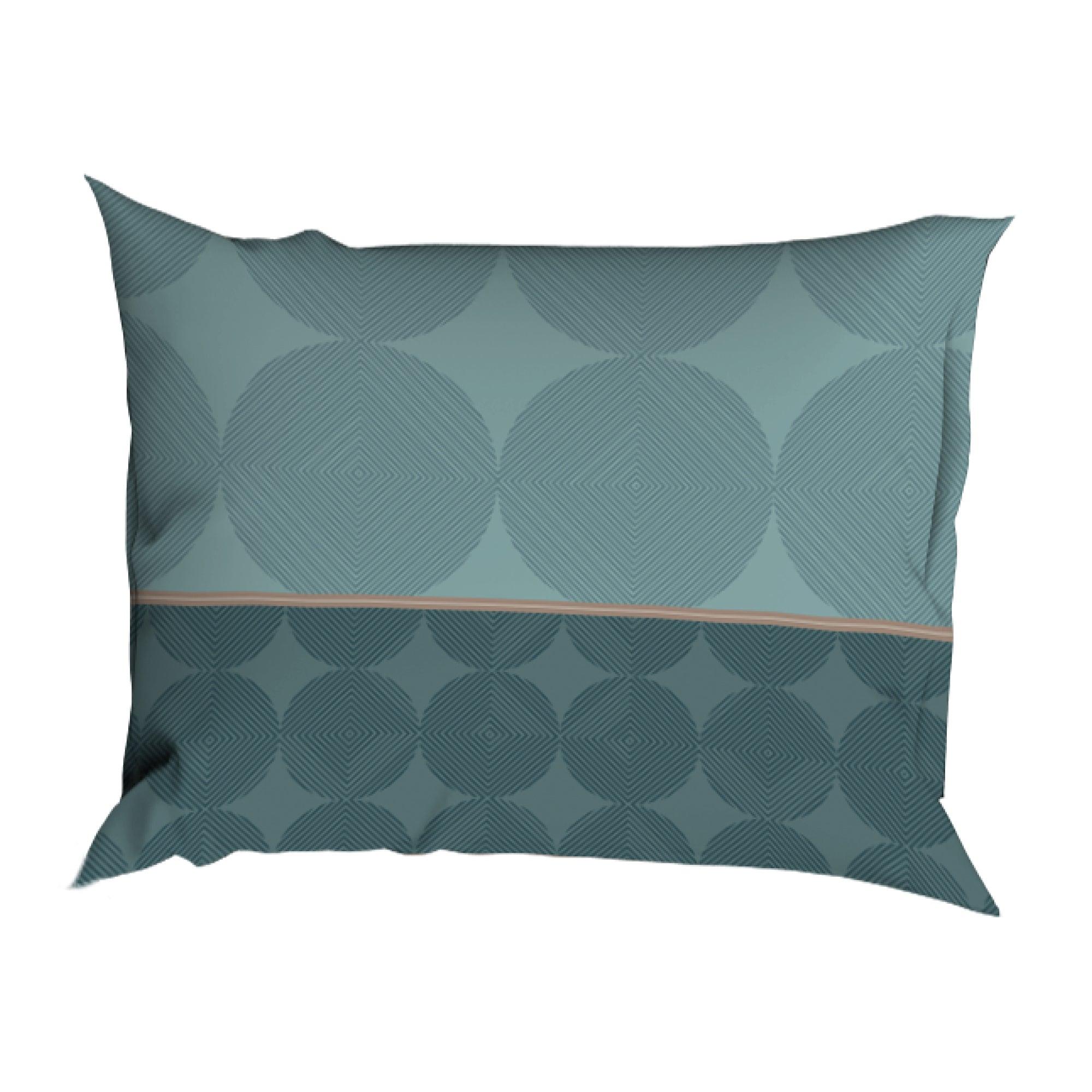 Satin d'Or Dekbedovertrek Satijn Cercles Grijs/Mineral - Bedtextielonline.be