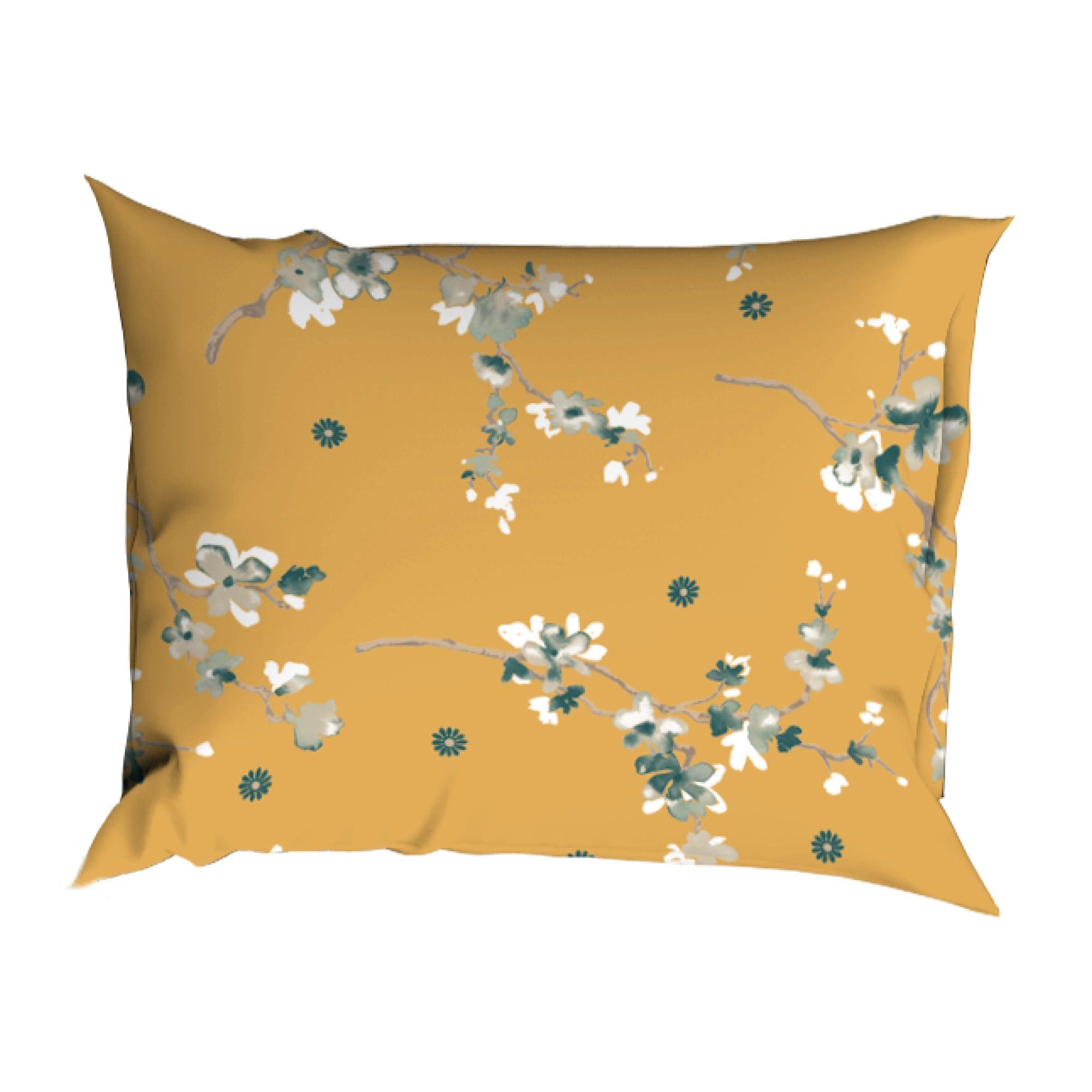 Romanette Dekbedovertrek Katoen Geisha Oker - Bedtextielonline.be