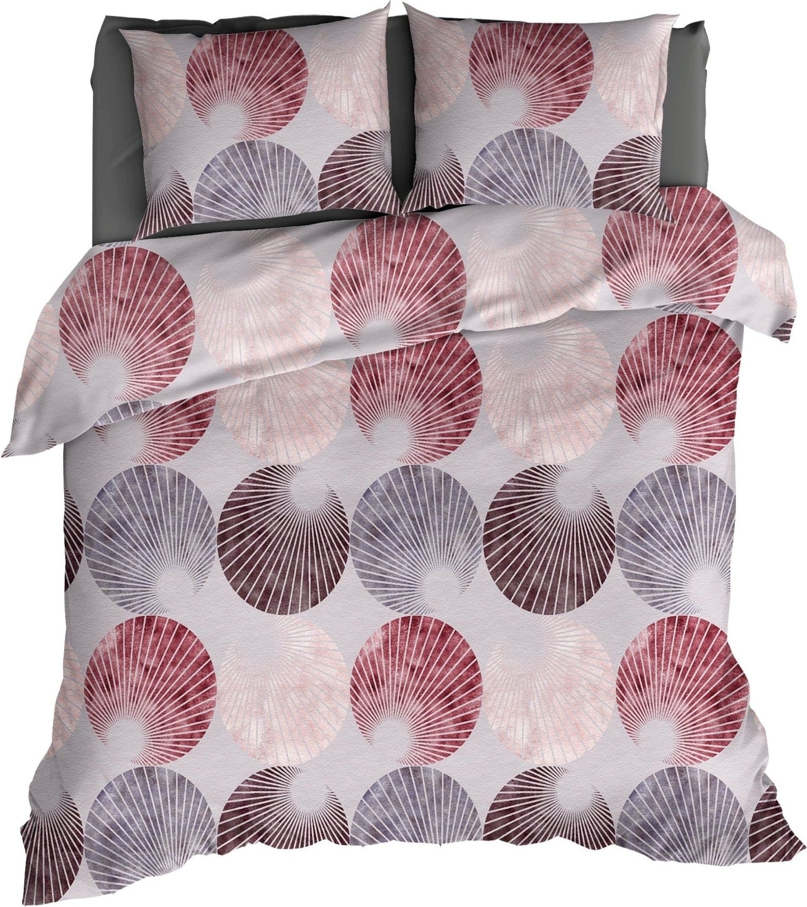 Romanette Bettbezug Flanell Gerlos Grau/Bordo