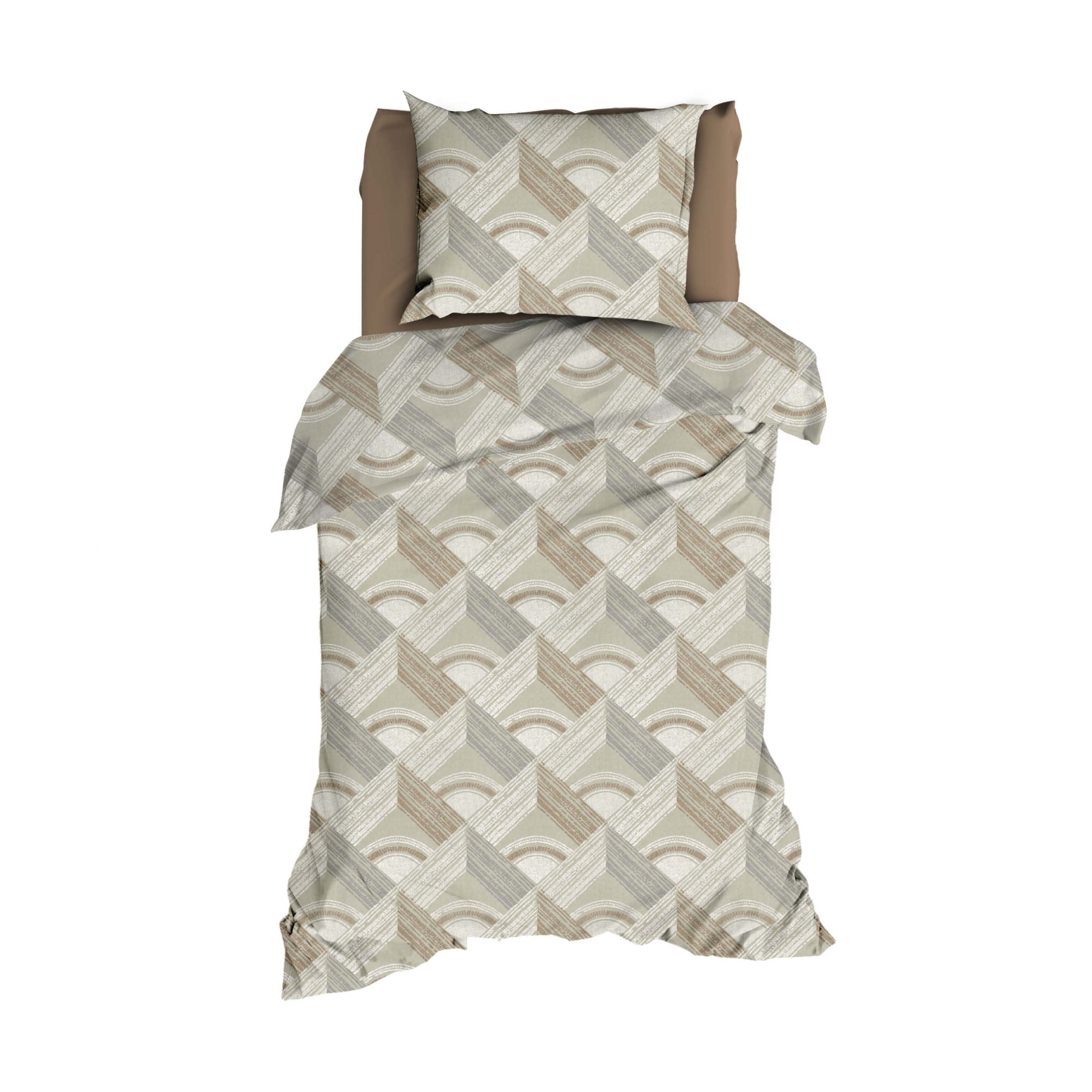 Romanette Dekbedovertrek Katoen Pantheon Beige/Grijs