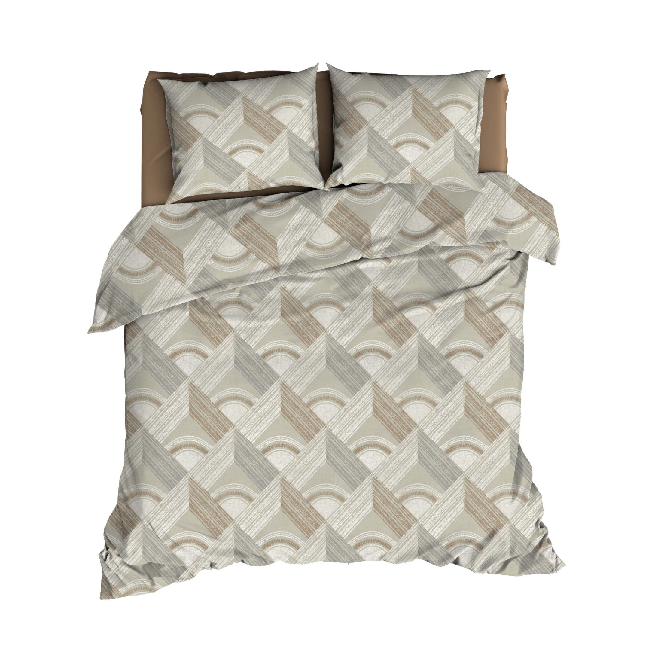 Romanette Dekbedovertrek Katoen Pantheon Beige/Grijs