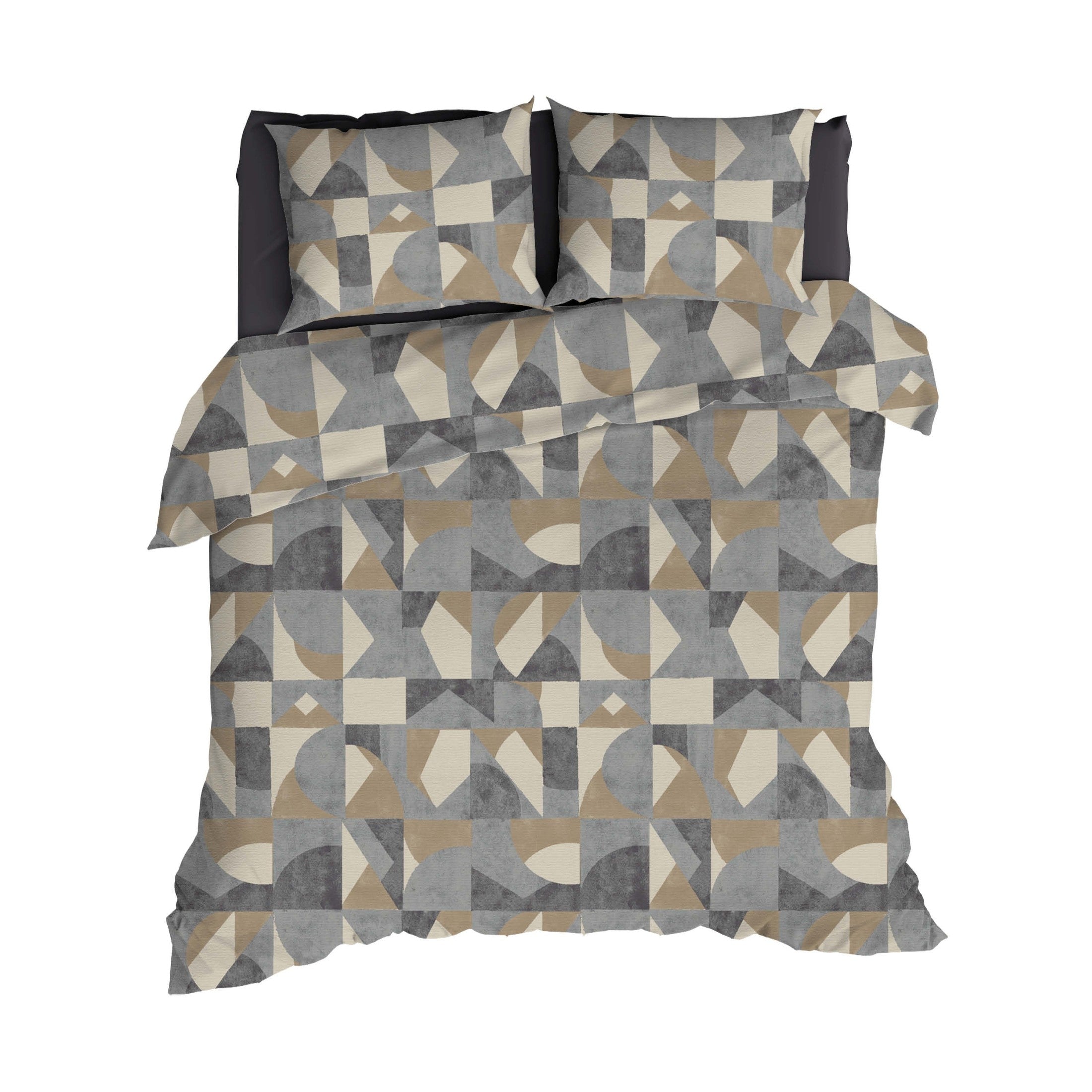 Housse de couette Romanette Coton Pictet Gris