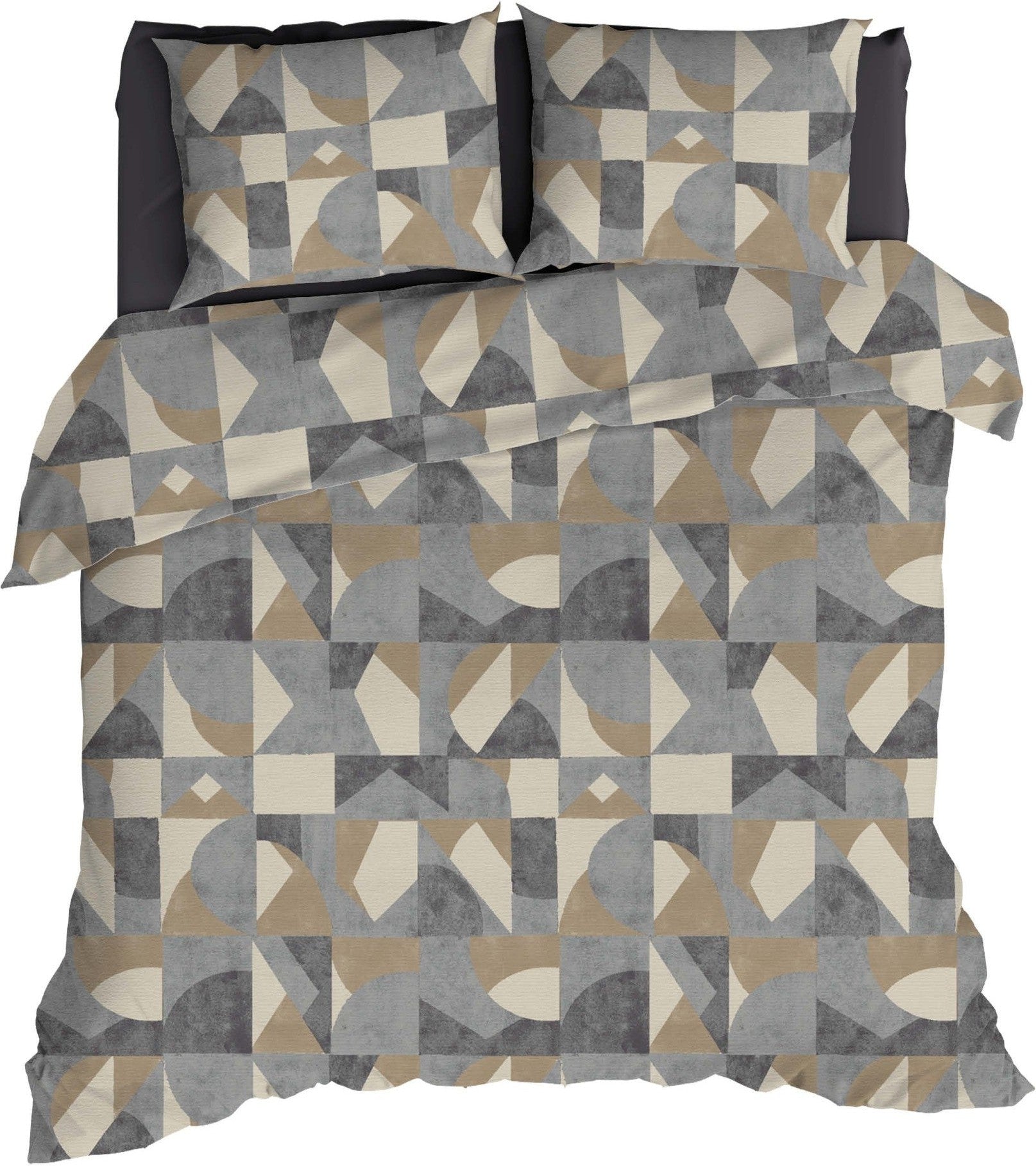 Housse de couette Romanette Coton Pictet Gris