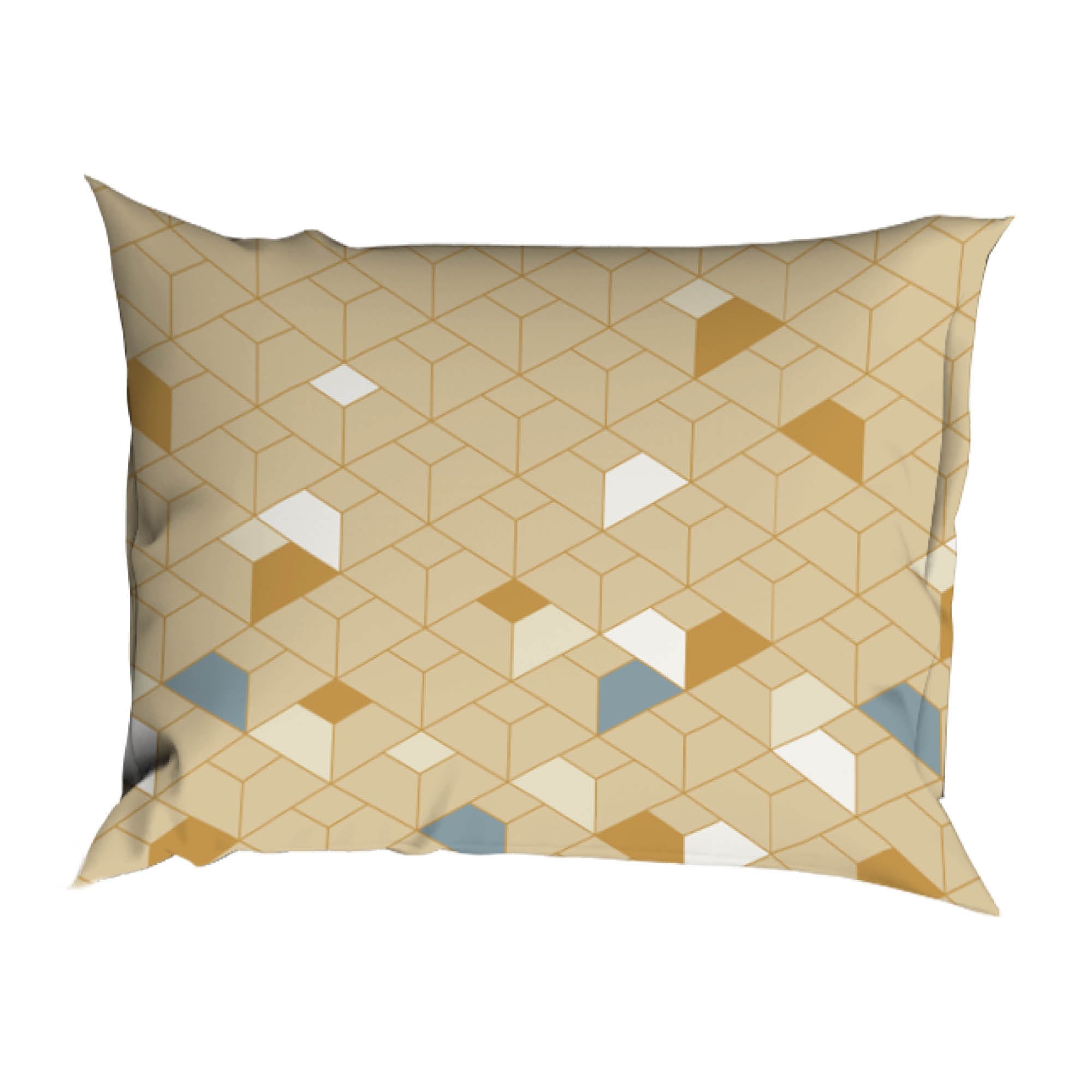 Housse de couette Satin d'Or Satin Scoop - Bleu/Beige