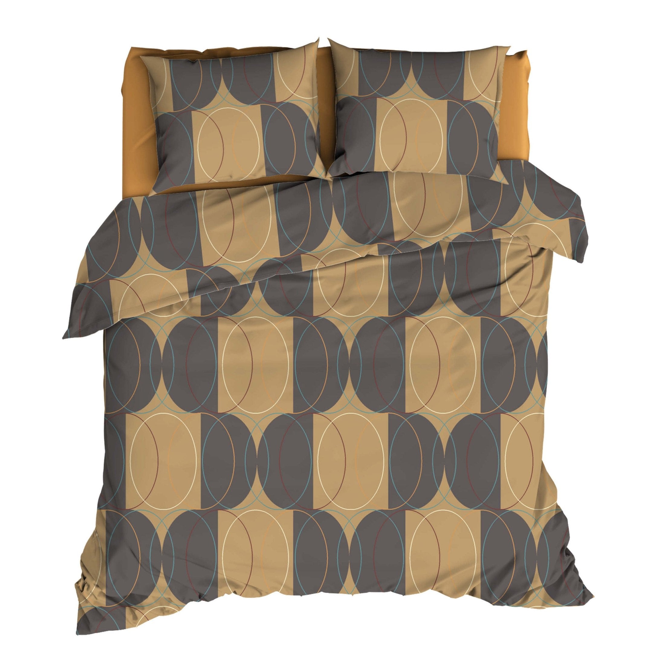 Romanette Dekbedovertrek Katoen Swing Antra / Camel