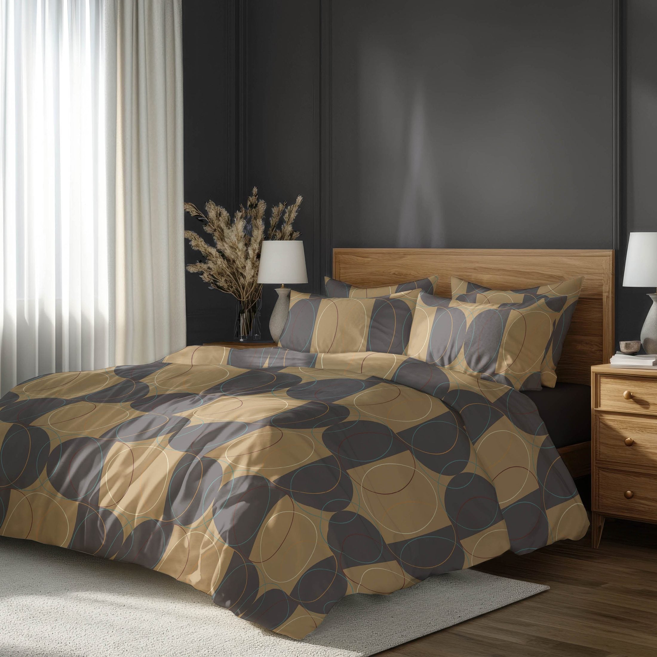 Romanette Dekbedovertrek Katoen Swing Antra / Camel