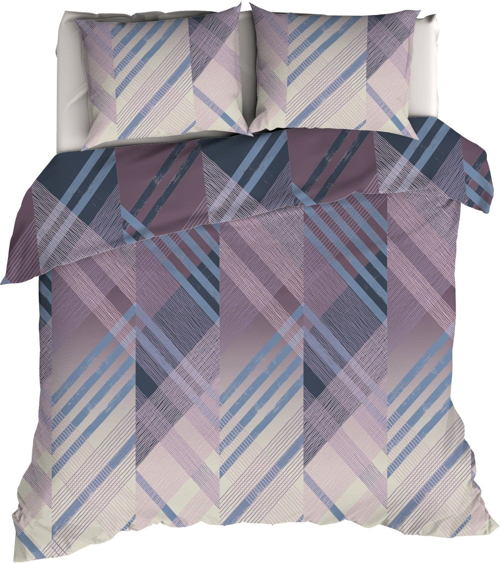 Romanette Bettbezug Flanell Valmont Blau/Flieder