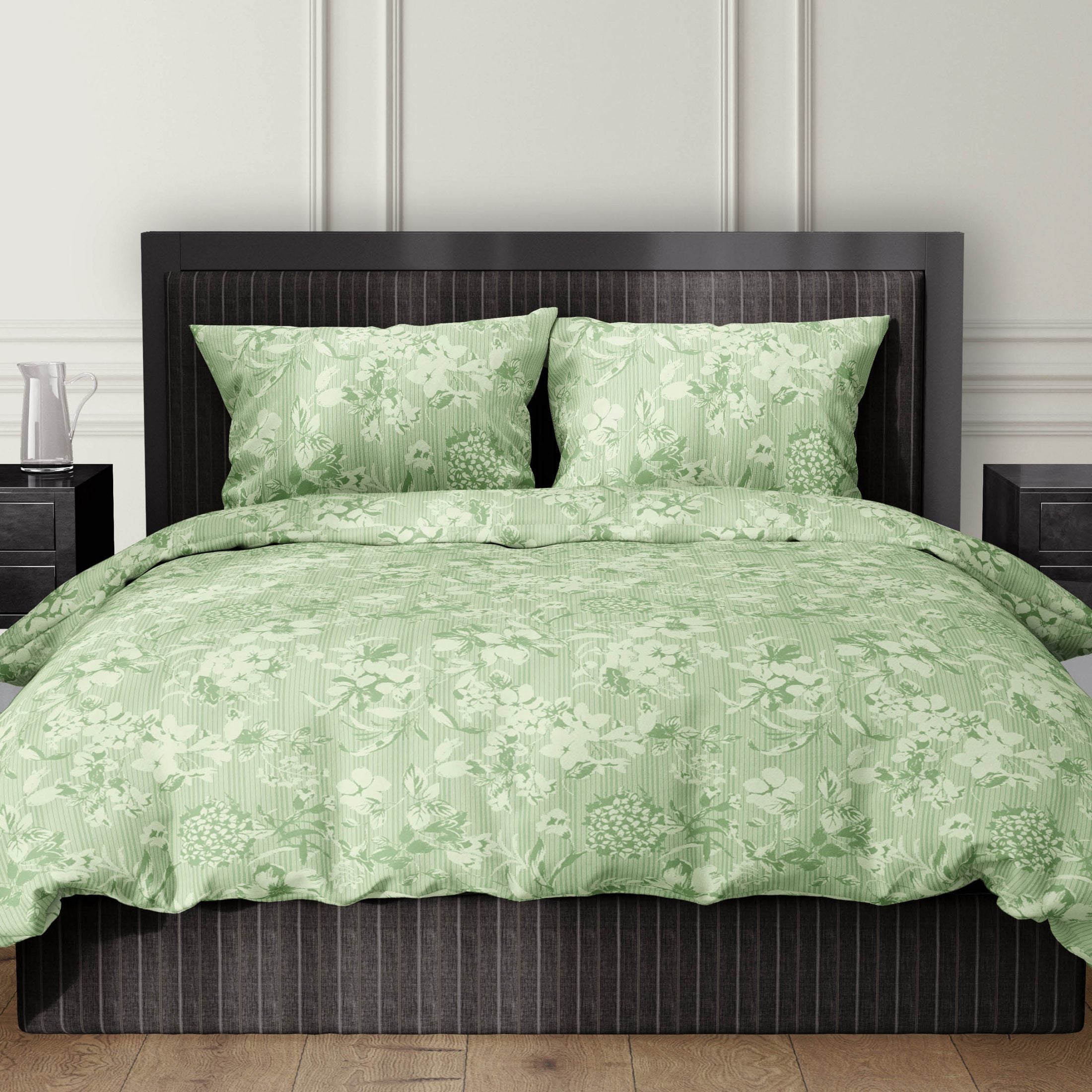 Housse de couette Romanette Coton Victorine Vert