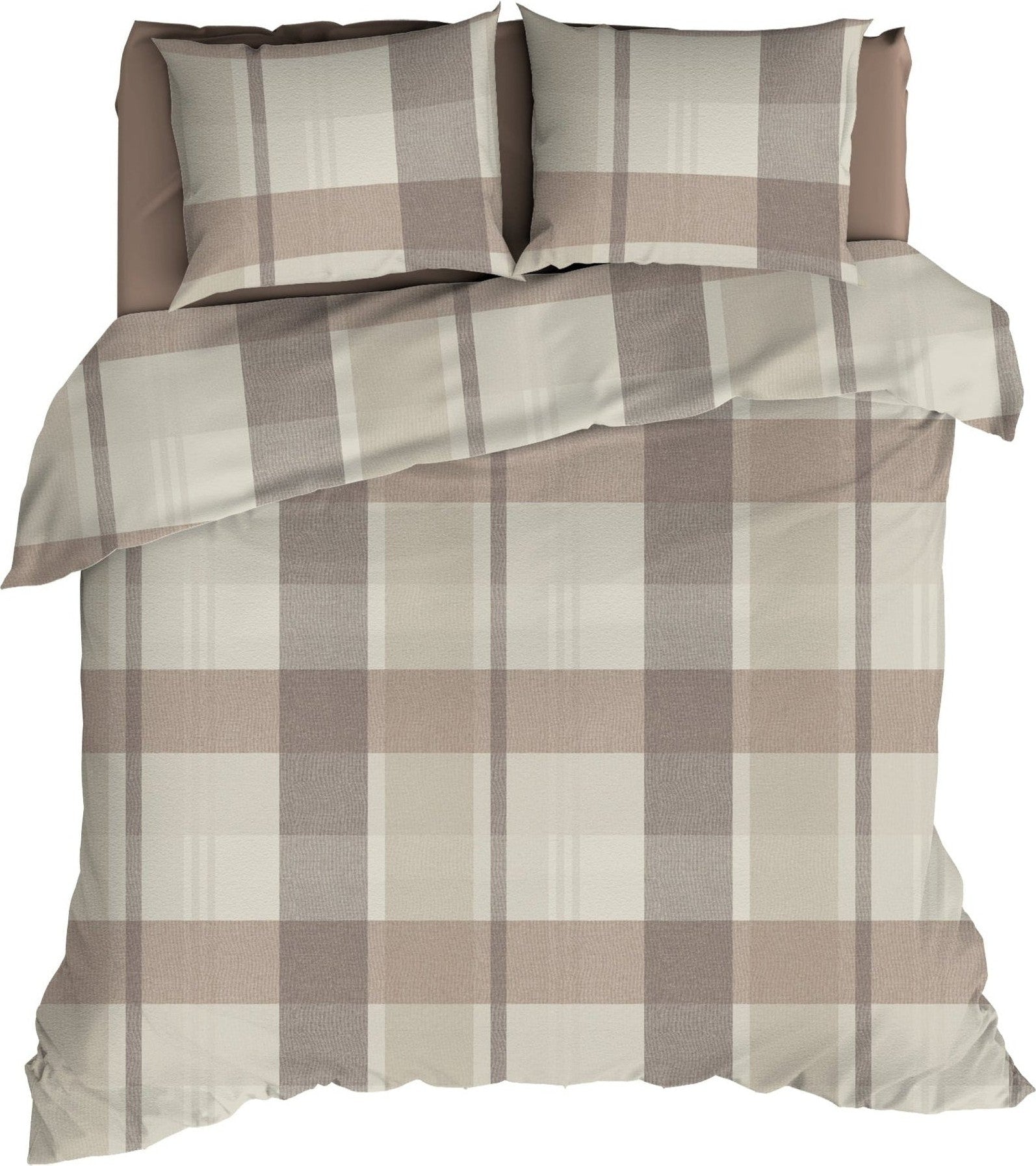 Housse de couette Romanette Flanelle Faucon Taupe