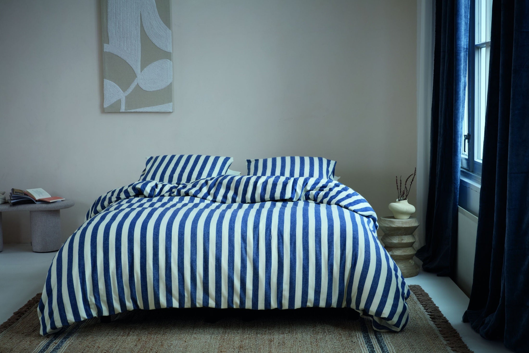 Beddinghouse dekbedovertrek flanel Jamie blauw