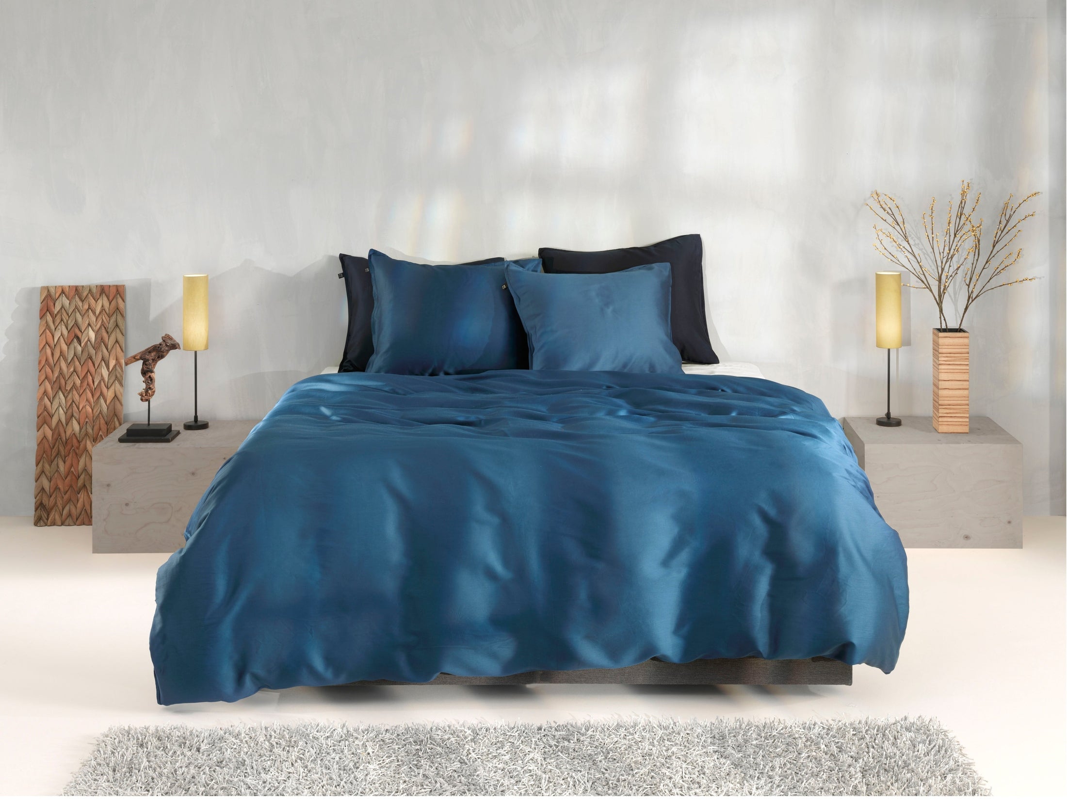 Zo Home Housse de couette Satin Satinado Soirée Bleu