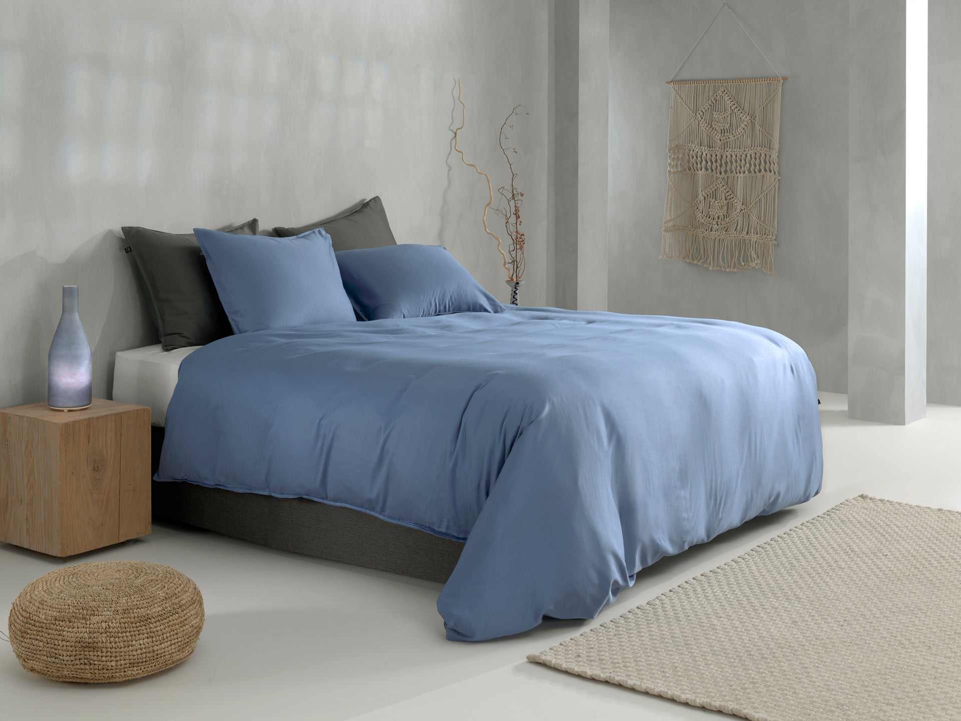 Zo Home Housse de couette Satin Satinado Riviera Bleu