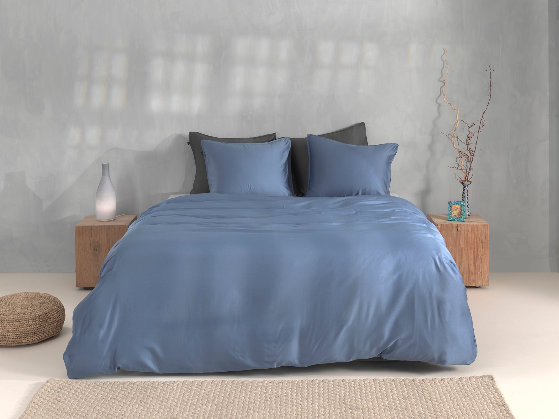 Zo Home Housse de couette Satin Satinado Riviera Bleu
