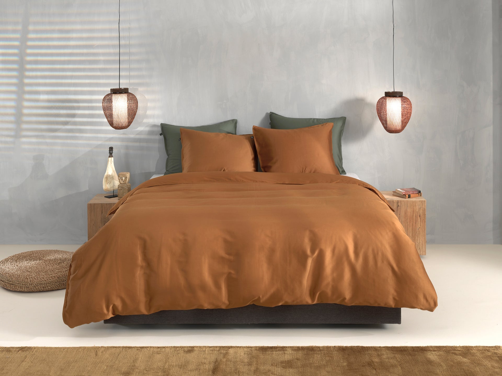 Zo Home Housse de couette Satin Satinado Marron Cognac