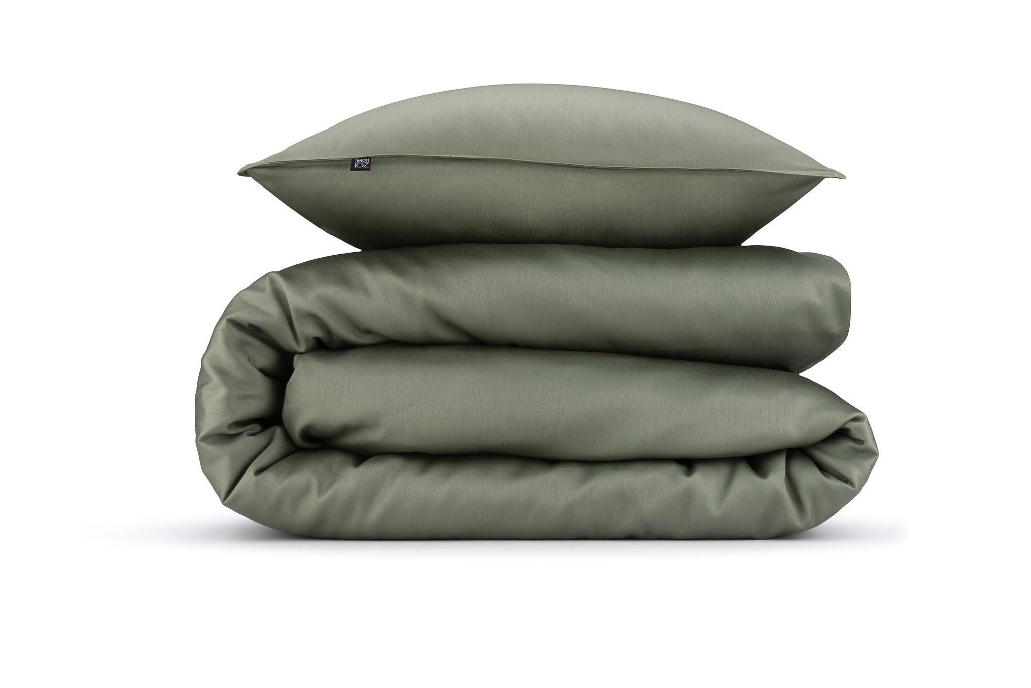 Zo Home Housse de couette Satin Satinado Vert Armée