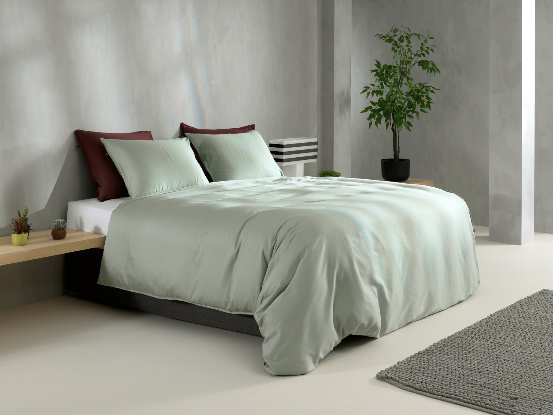 Zo Home Housse de Couette Satin Satinado Mousse Vert