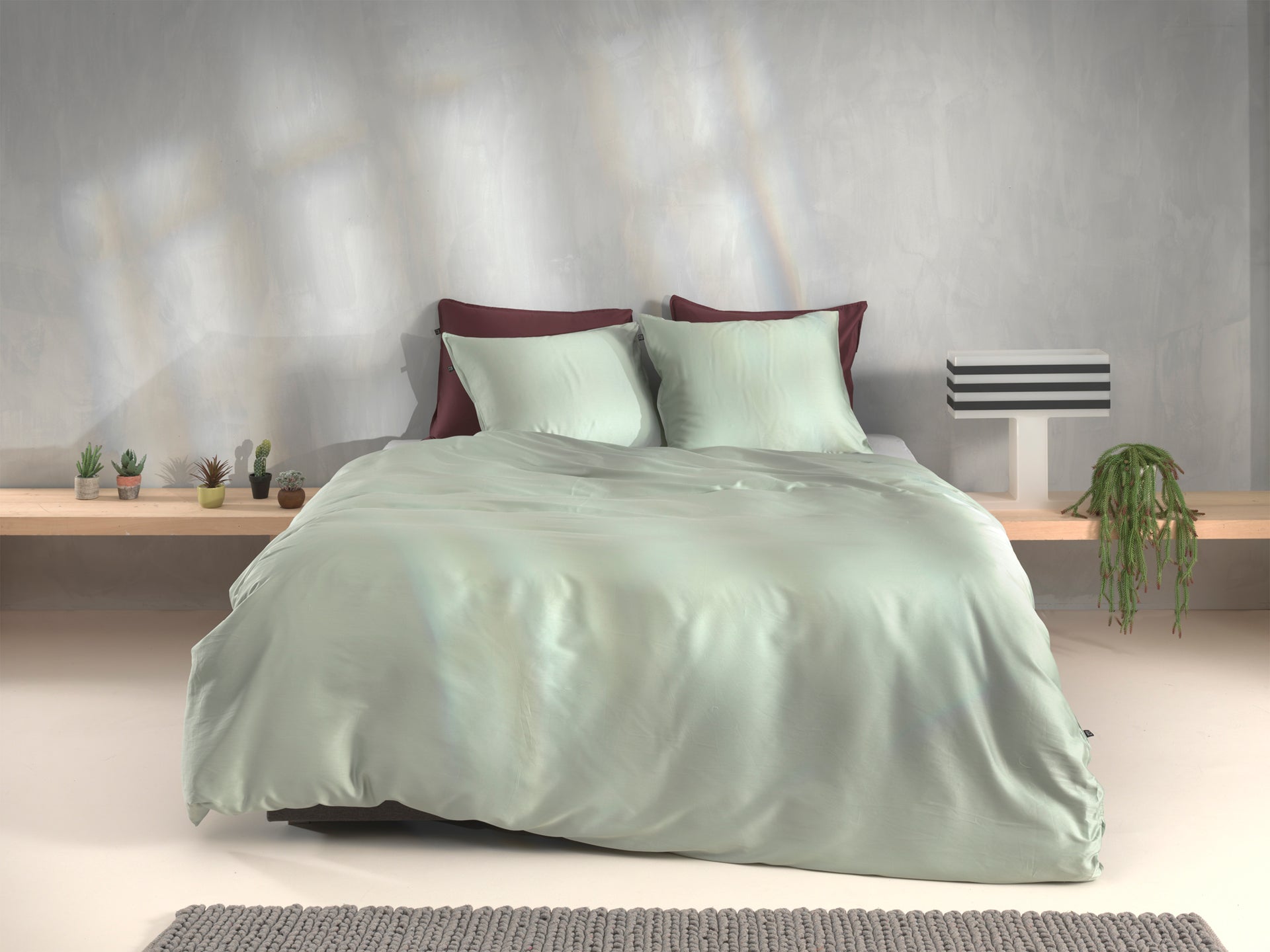 Zo Home Housse de Couette Satin Satinado Mousse Vert