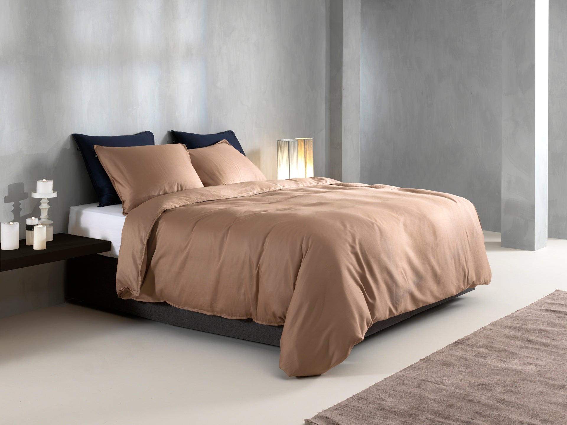 Zo Home Housse de couette Satin Satinado Praliné Marron