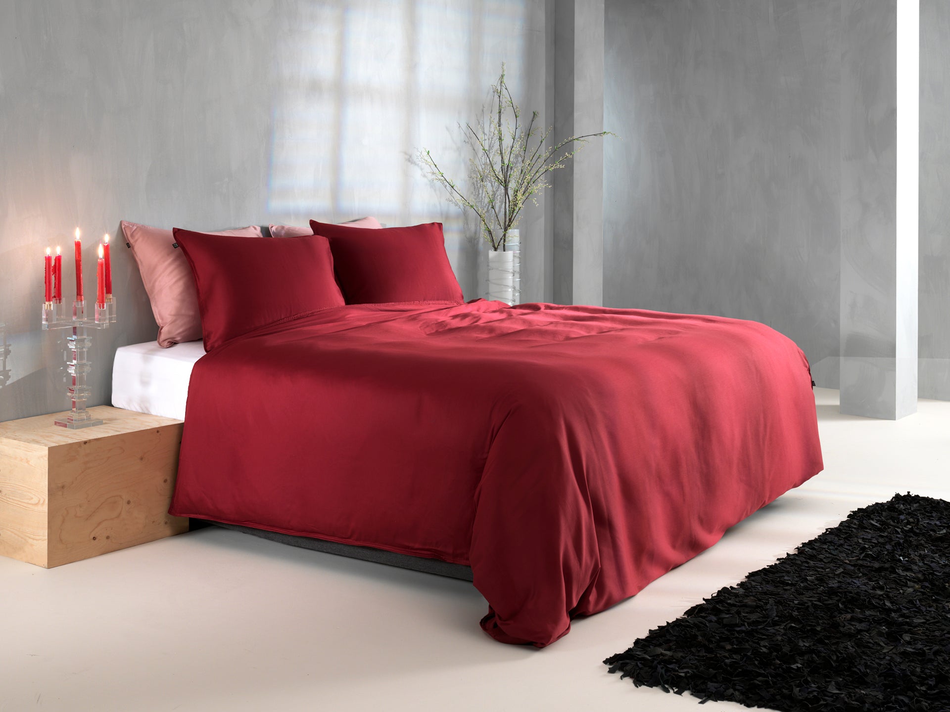 Zo Home Housse de couette Satin Satinado Rouge Épicé