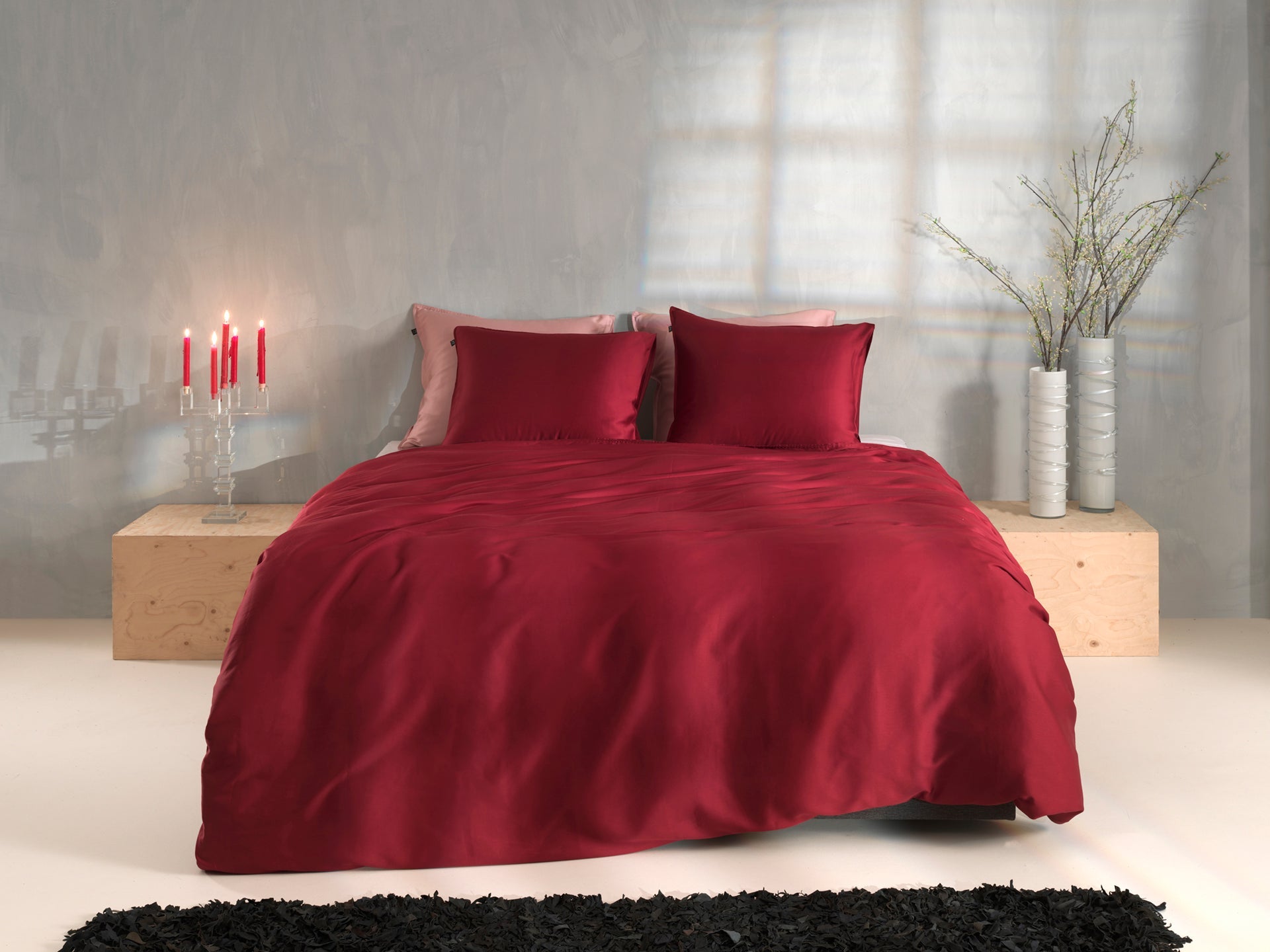 Zo Home Housse de couette Satin Satinado Rouge Épicé