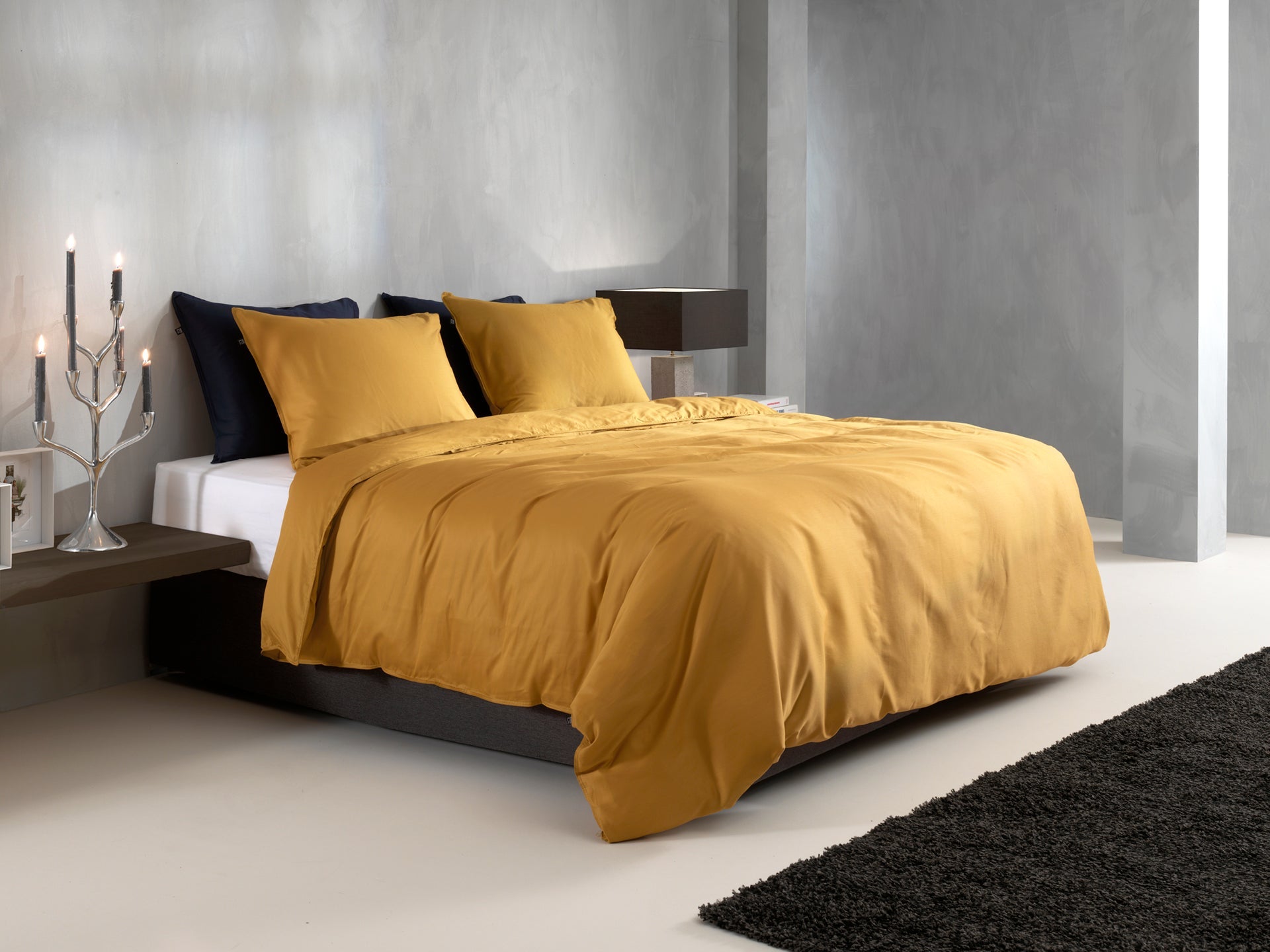 Zo Home Housse de couette Satin Satinado Ocre Or