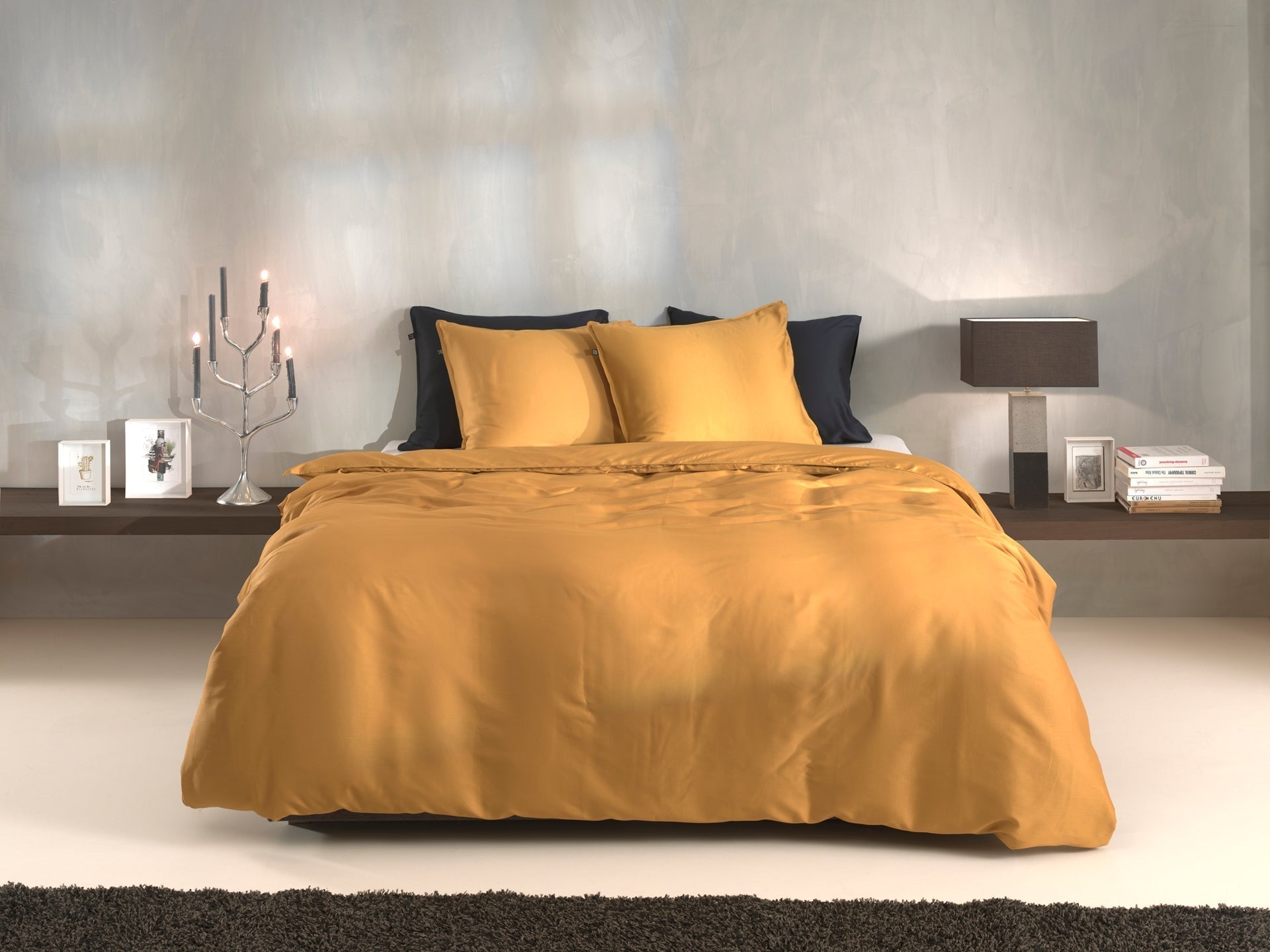 Zo Home Housse de couette Satin Satinado Ocre Or