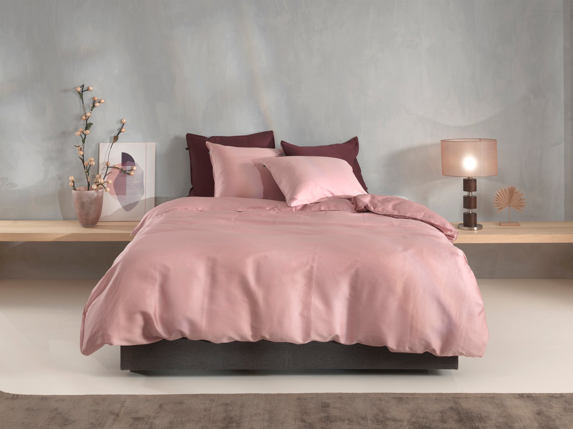 Zo Home Housse de Couette Satin Satinado Shady Rose