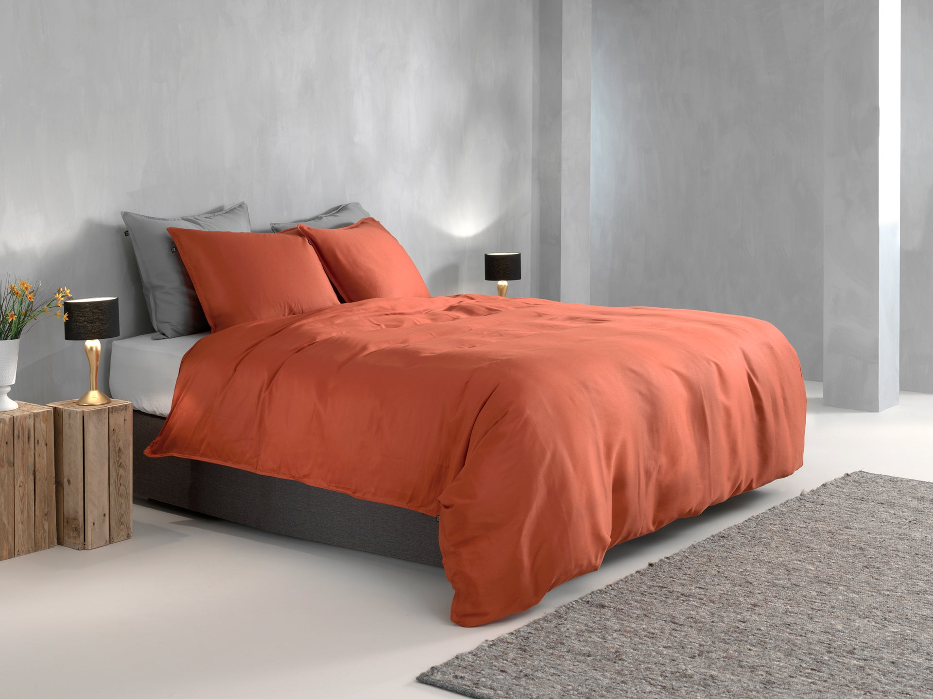 Zo Home Housse de couette Satin Satinado Cuivre Orange