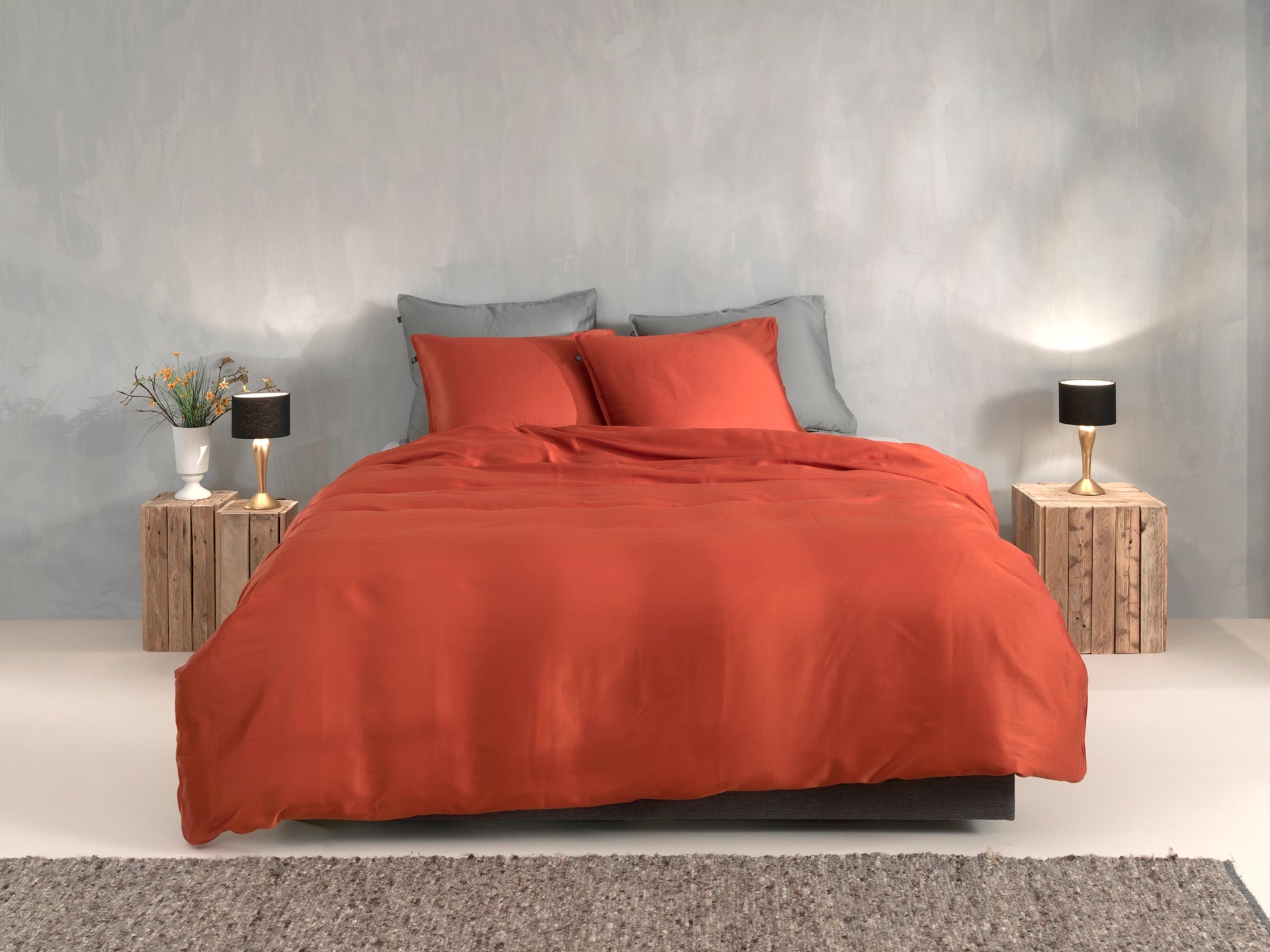 Zo Home Housse de couette Satin Satinado Cuivre Orange