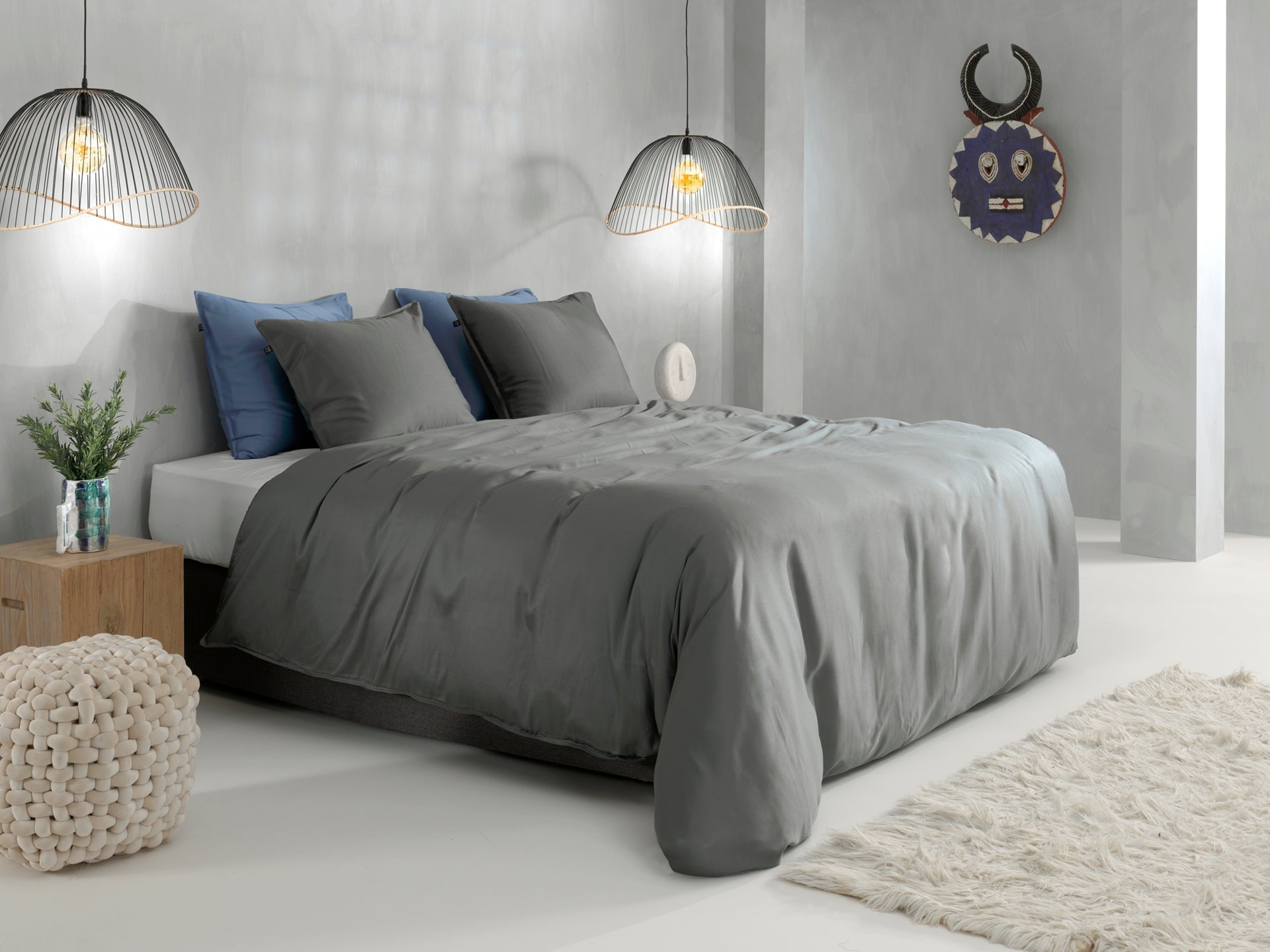 Zo Home Housse de couette Satin Satinado Classique Anthracite