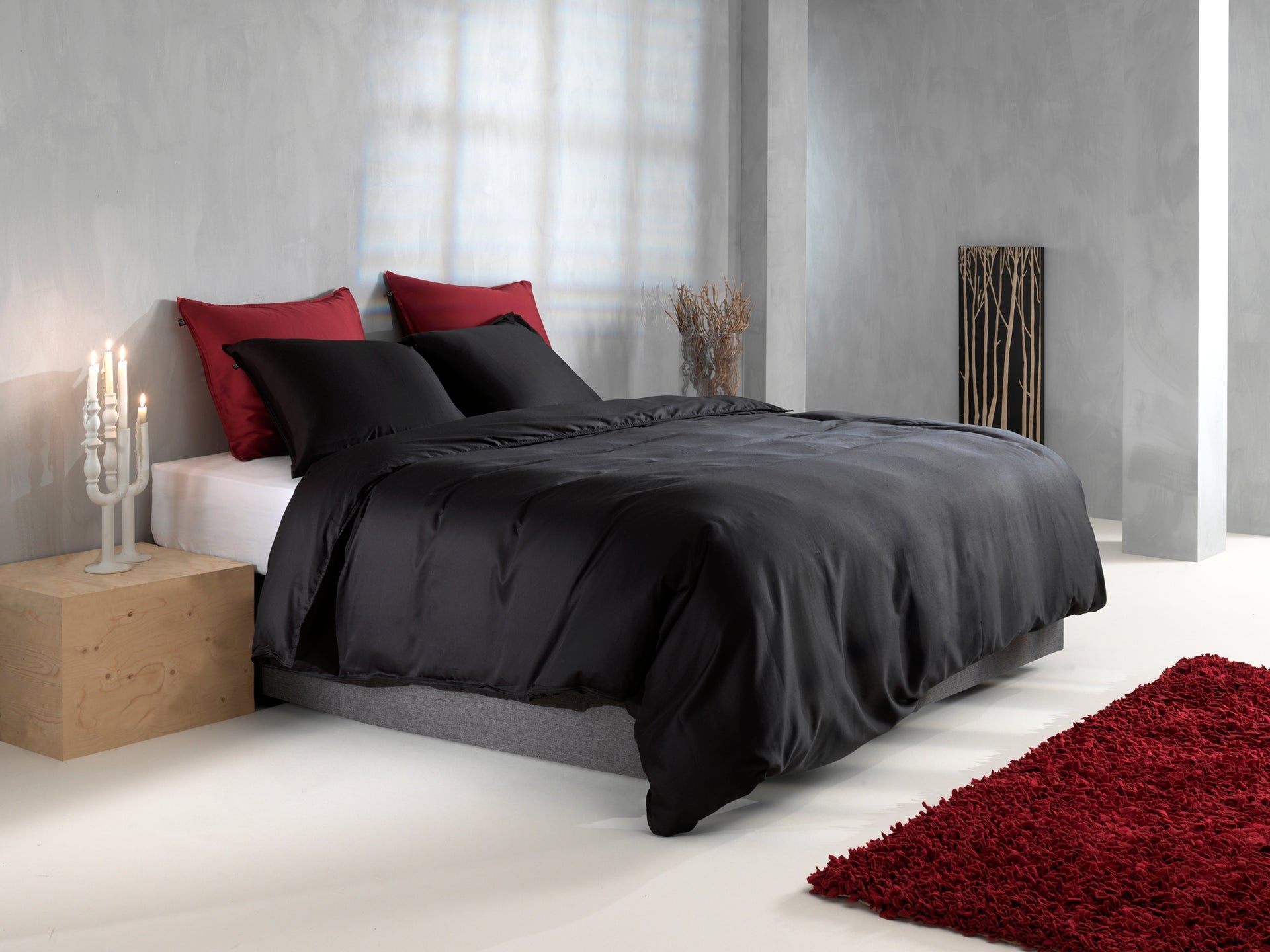 Zo Home Housse de Couette Satin Satinado Nuit Noir