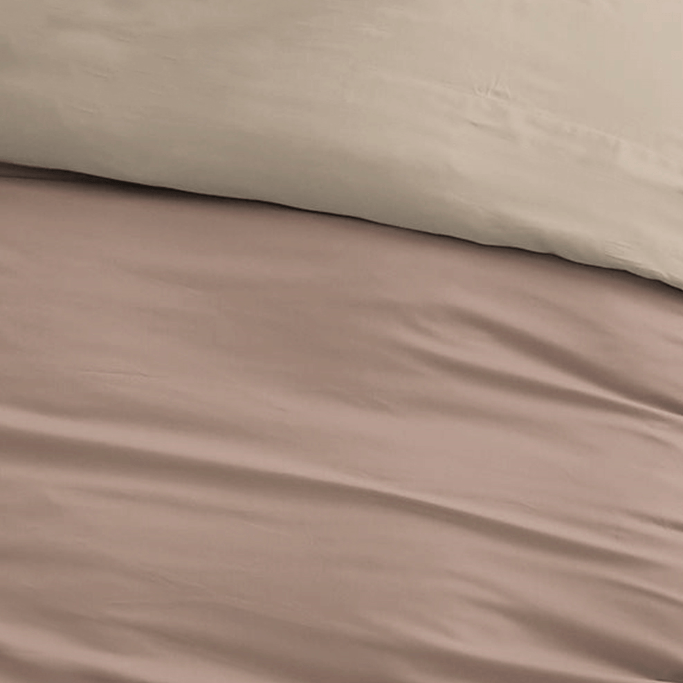Housse de Couette Sleepnight Coton Bicolore Beige