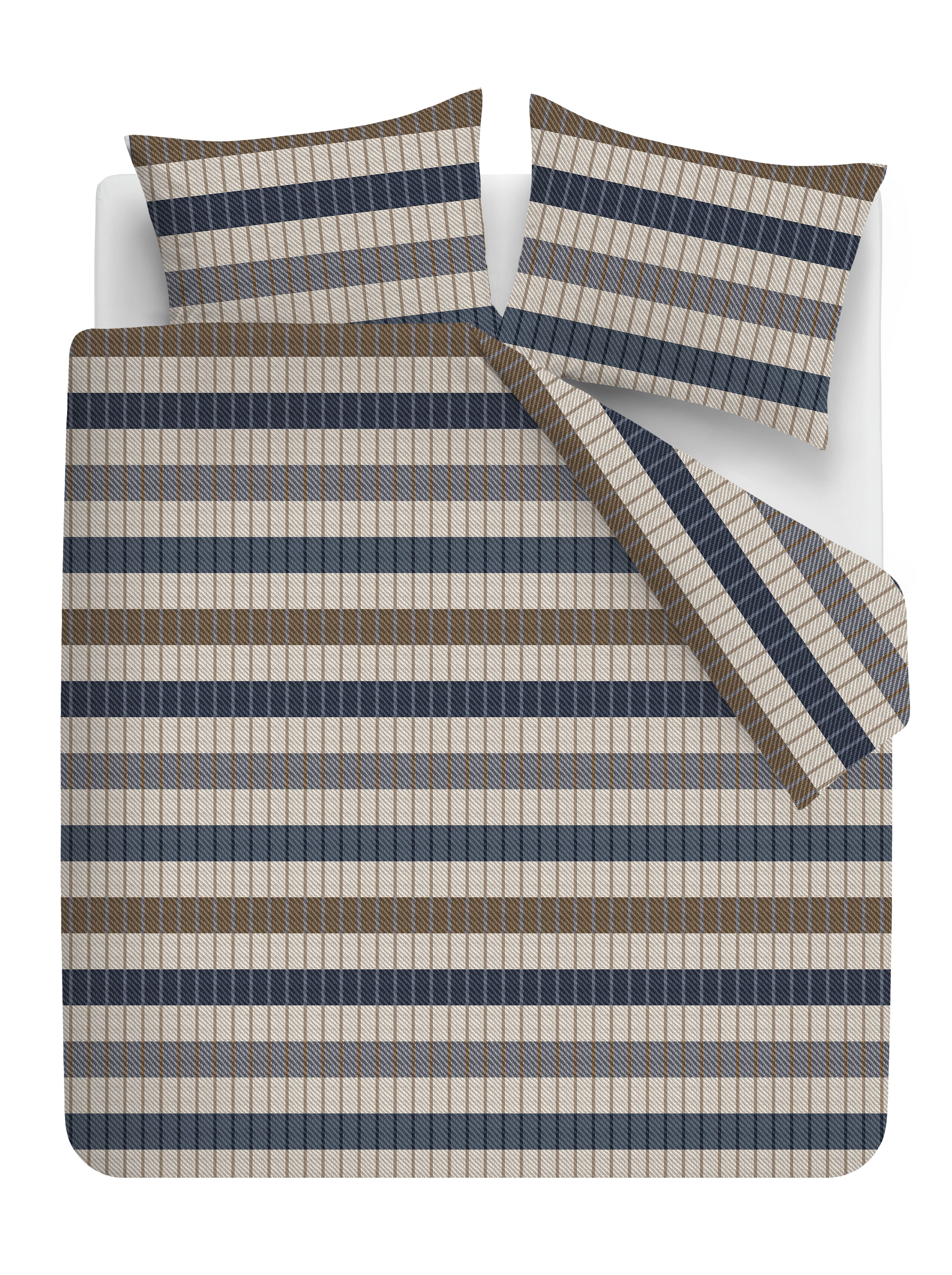 Beddinghouse dekbedovertrek flanel Bo Blauw