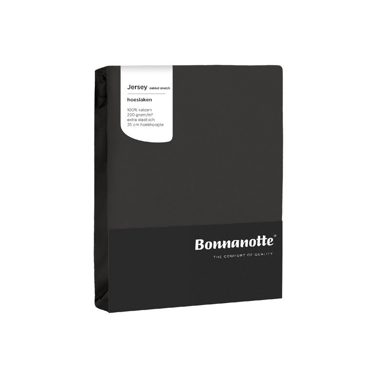 Bonnanotte hoeslaken double jersey diep grijs