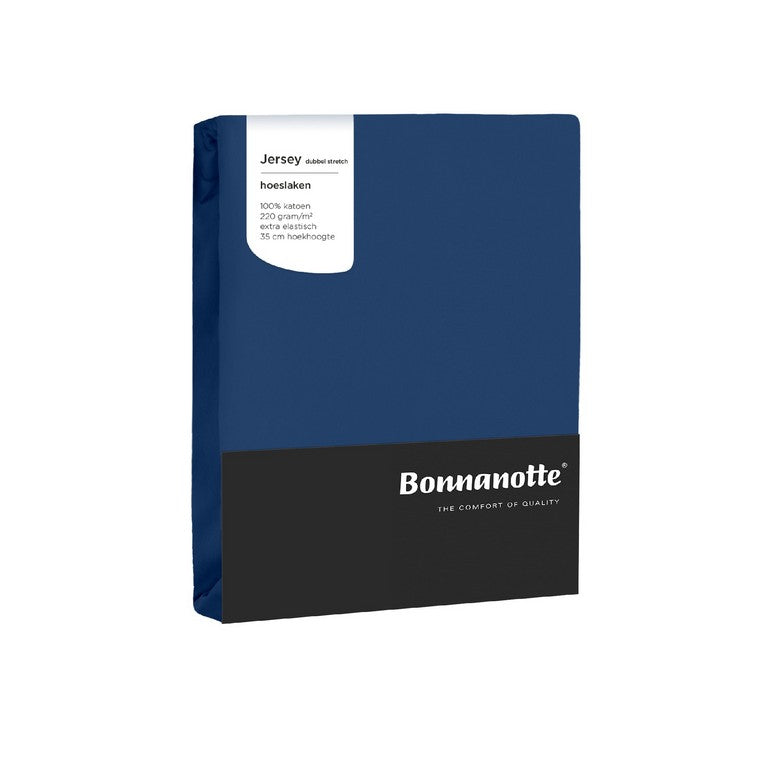 Bonnanotte hoeslaken double jersey donkerblauw