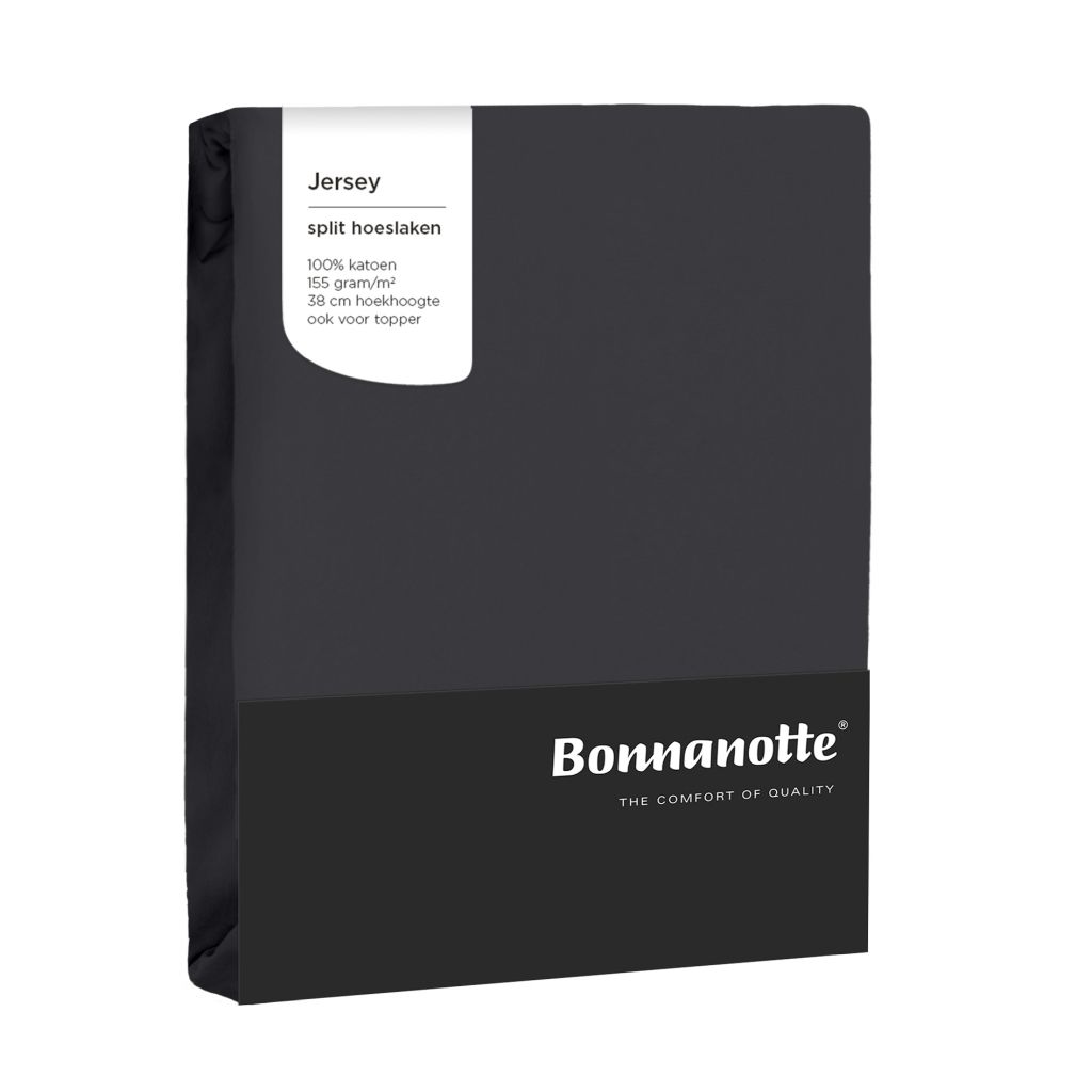 Bonnanotte hoeslaken duo split jersey diep grijs