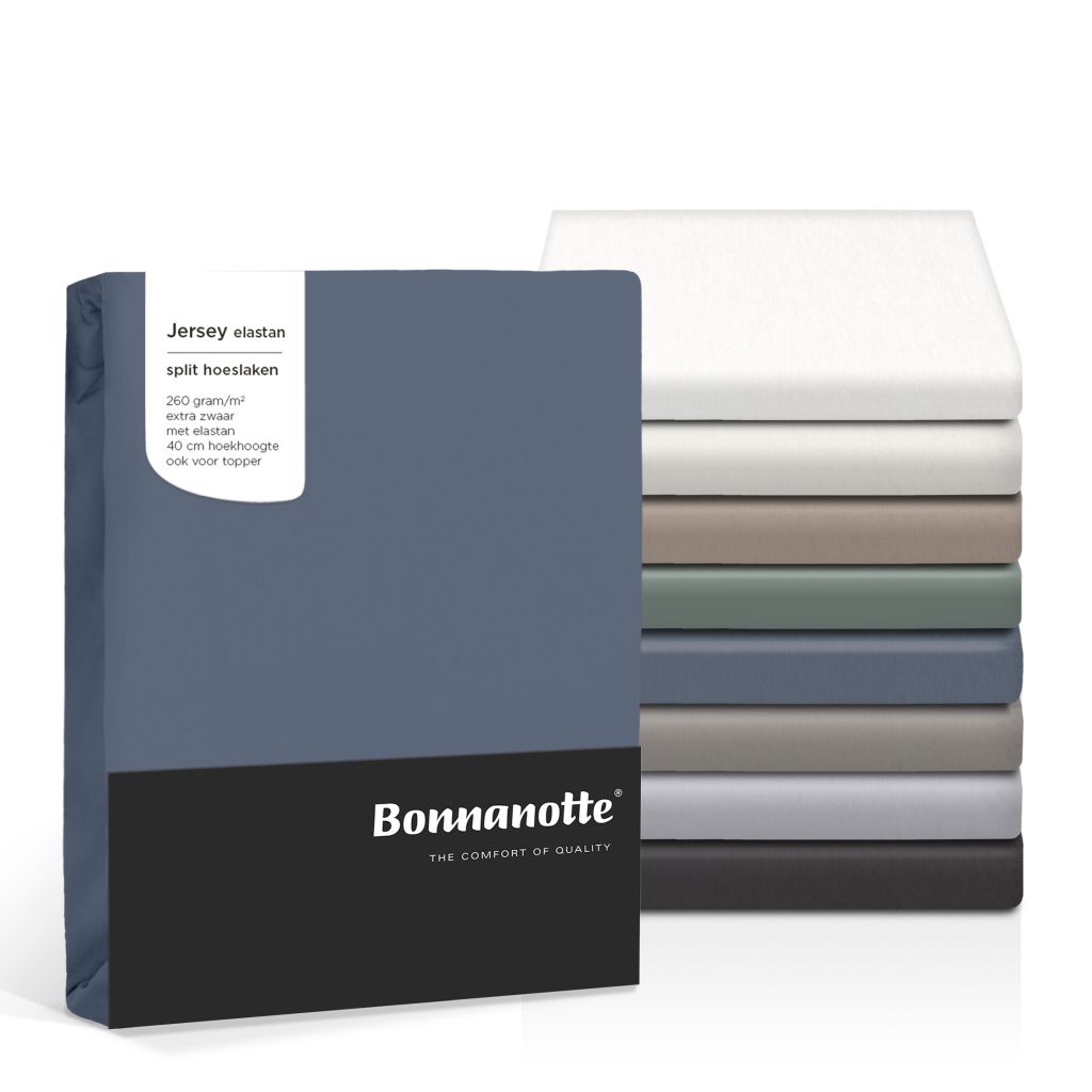 Bonnanotte duo split hoeslaken jersey elastan in alle kleuren