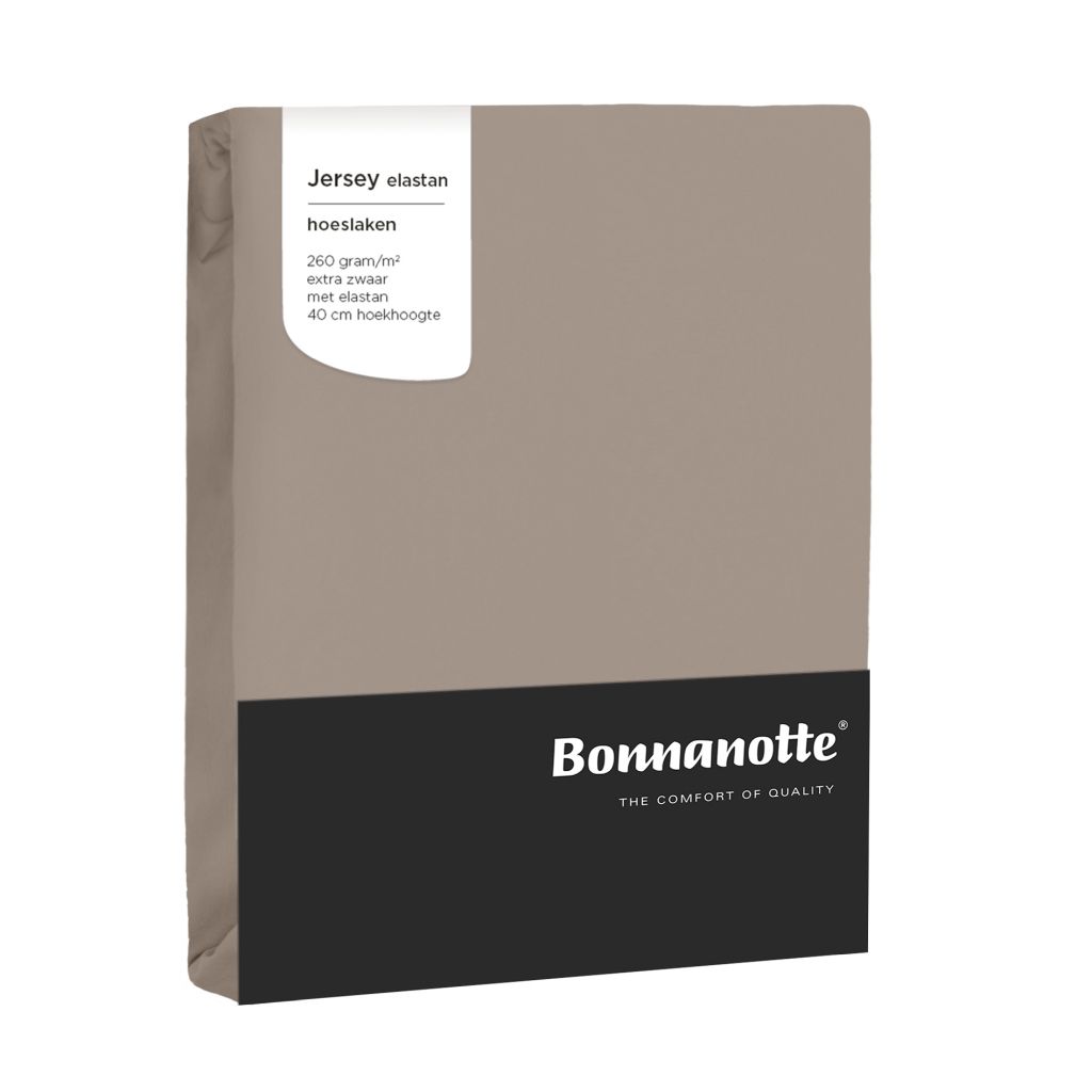 Bonnanotte hoeslaken jersey elastan taupe