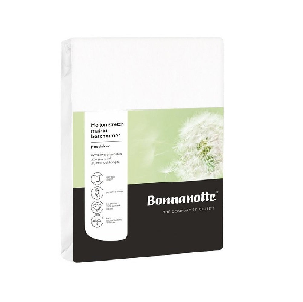 Bonnanotte molton stretch matrasbeschermer 330 gr 30 cm