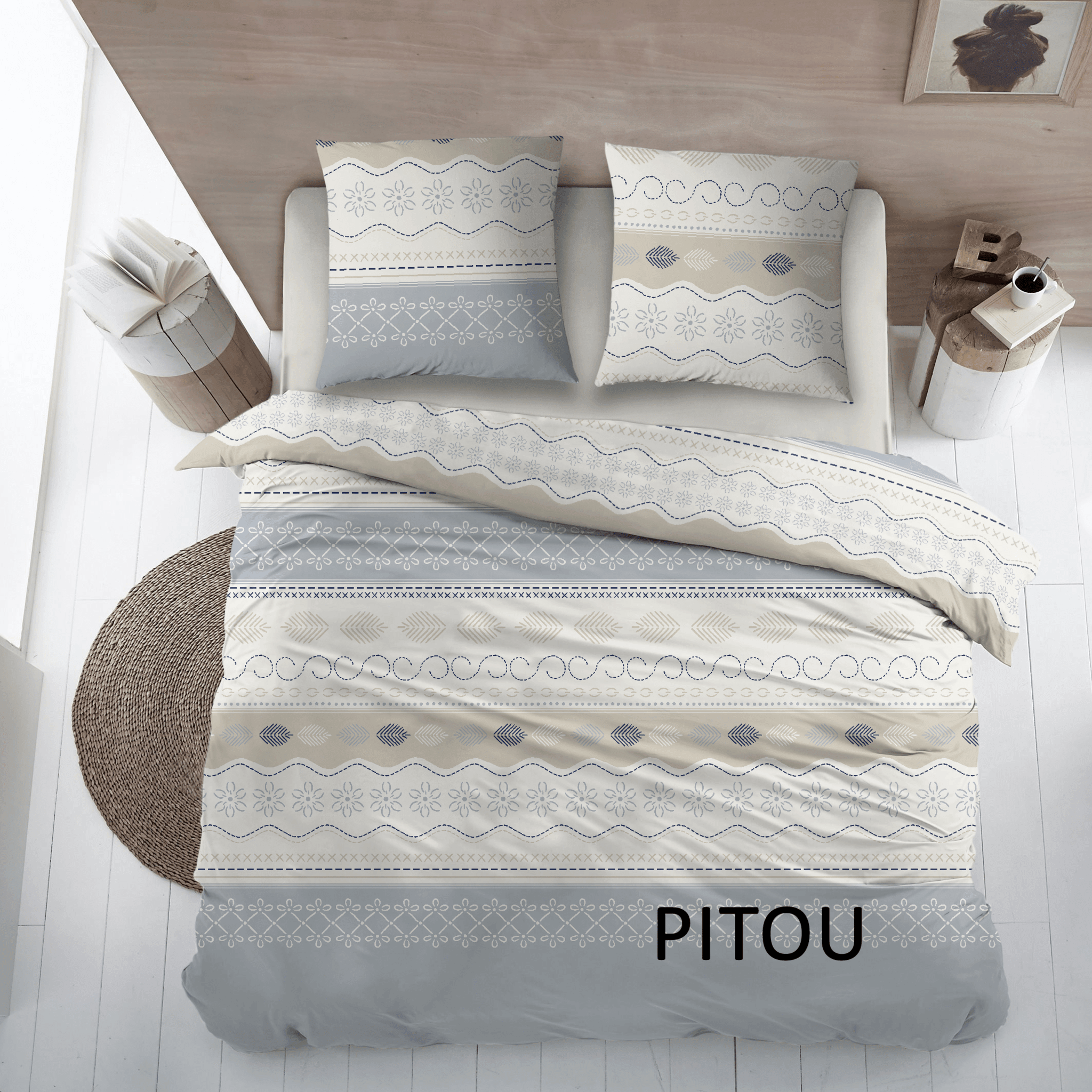 Cottons Dekbedovertrek Dekbedovertrek Katoen Pitou Blue