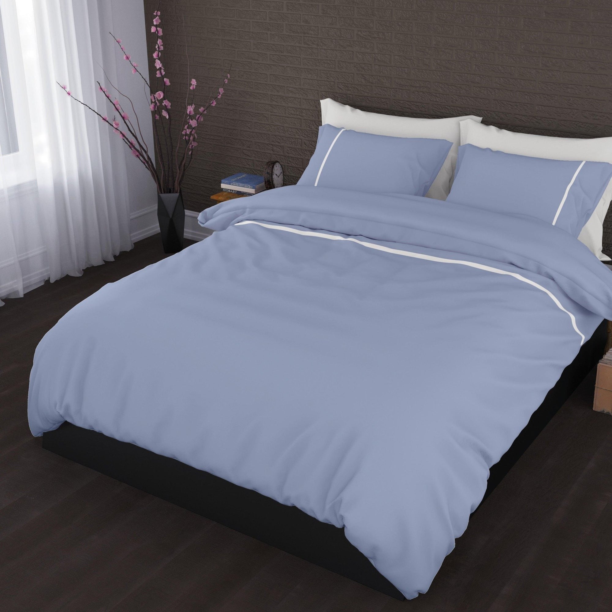 Romanette dekbedovertrek flanel Duchesse blauw