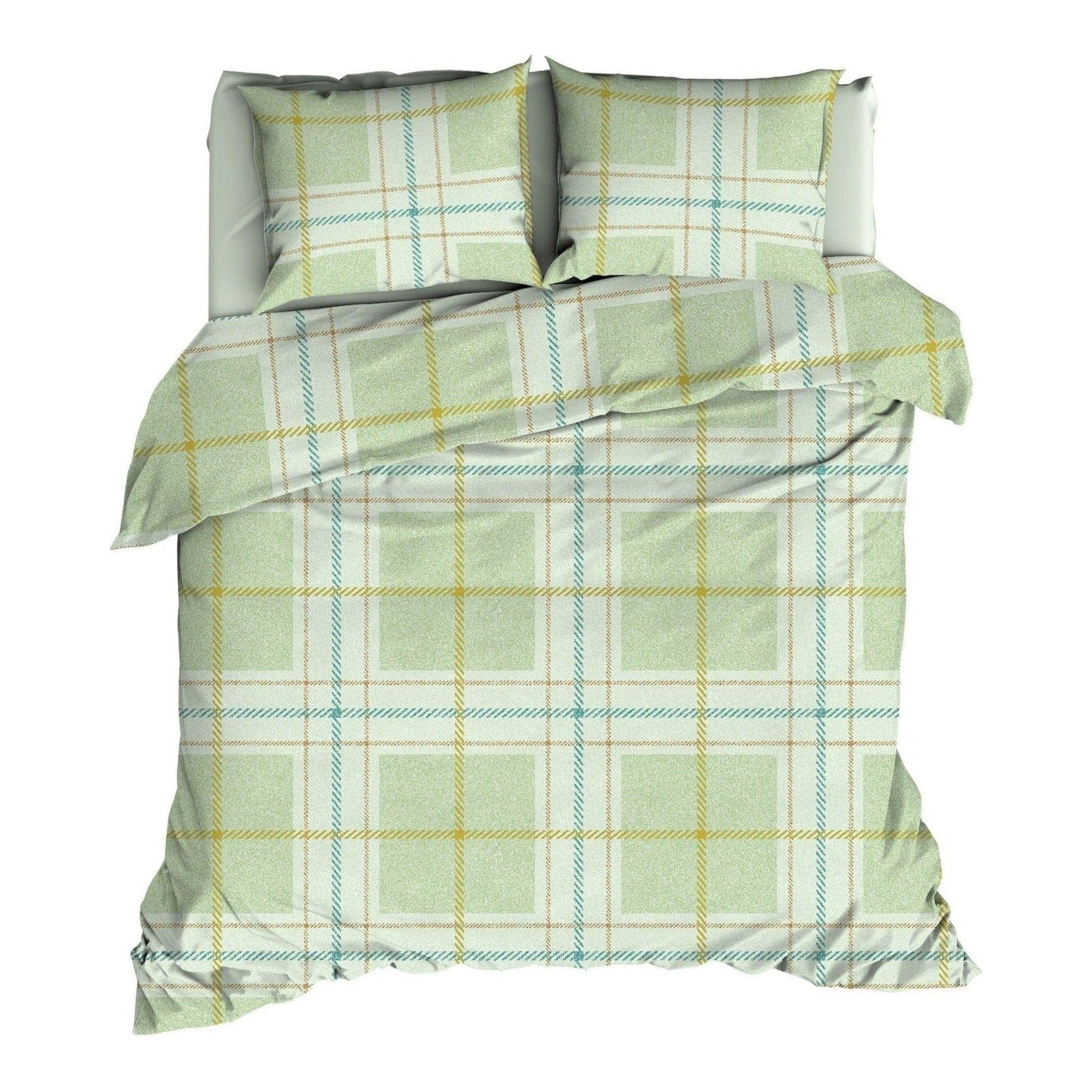 Romanette dekbedovertrek katoen Rubik Leek Green