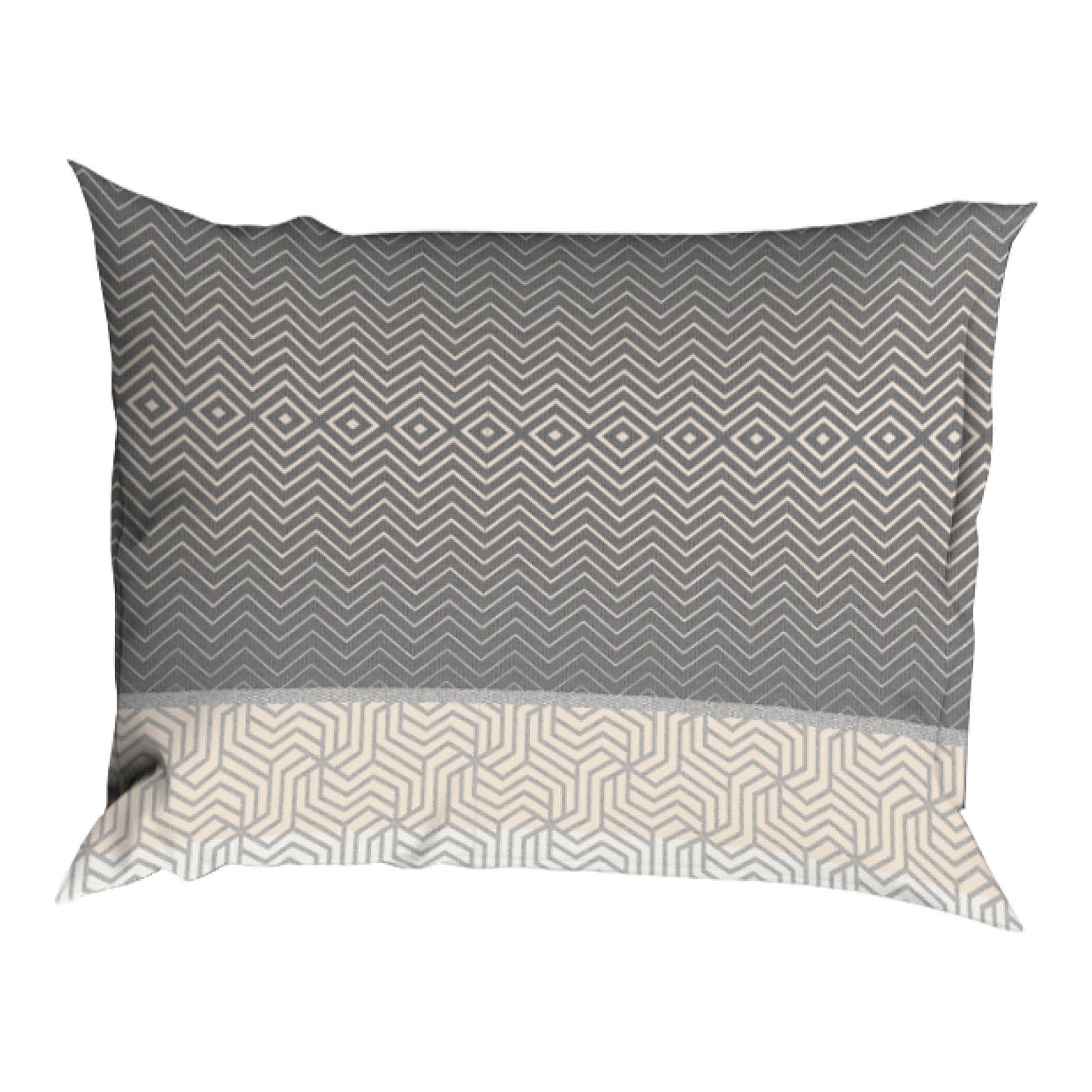 Satin d'Or dekbedovertrek satijn Maddox Antraciet/Beige