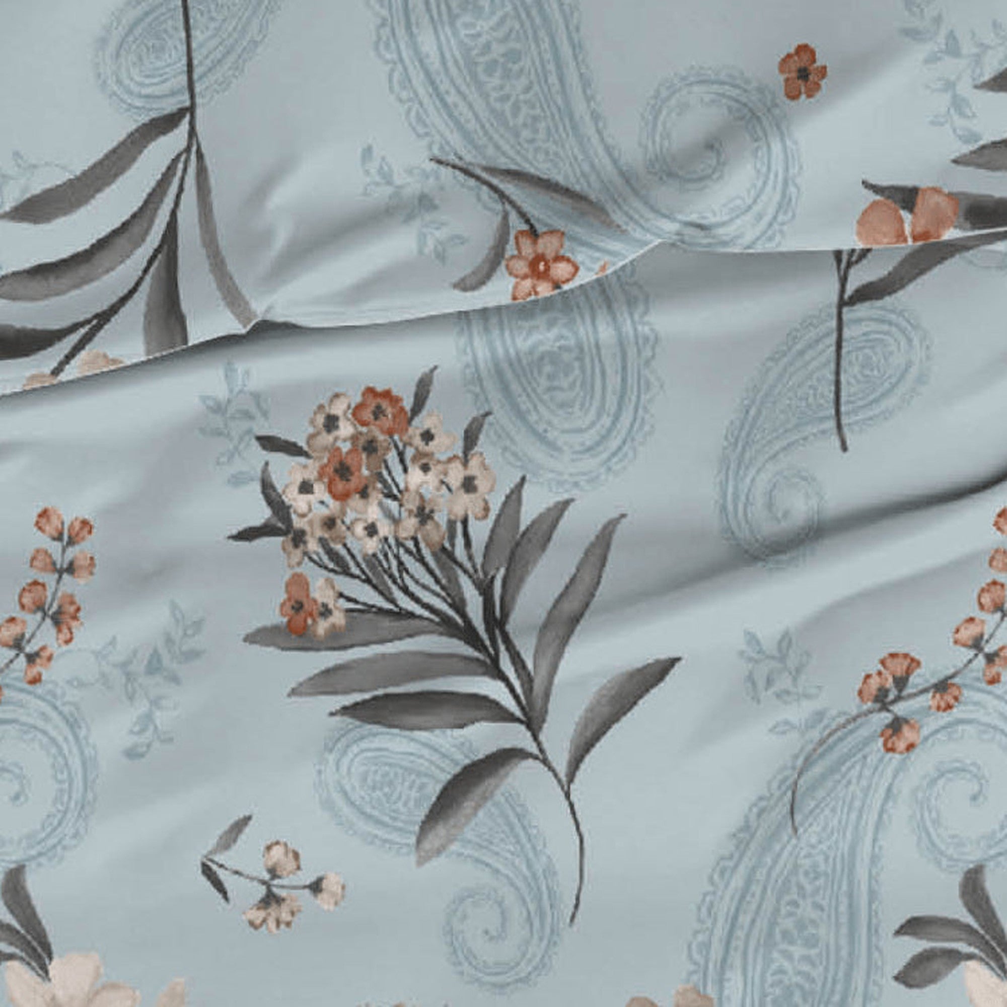 Satin d'Or dekbedovertrek satijn Rodarte Stone Blue