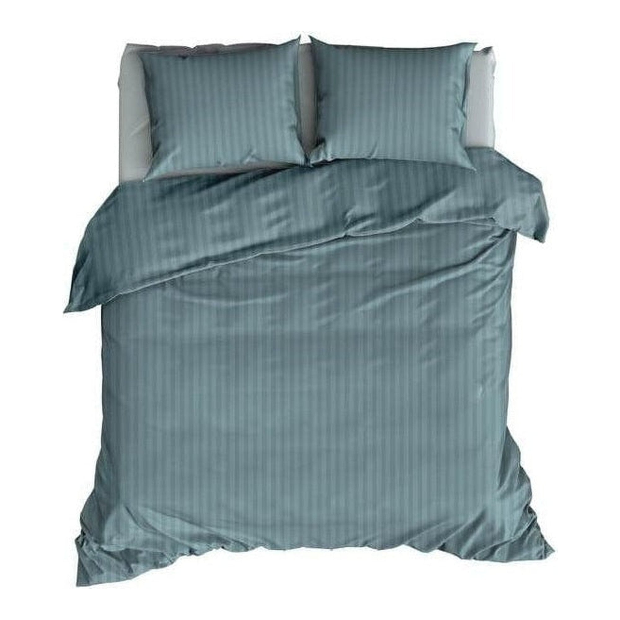 Satin d'Or dekbedovertrek satijn Satijnstreep Smoke Blue