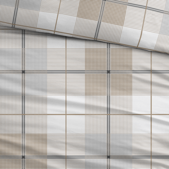 Sleepnight Lakenset Flanel Evelien Grijs Beige