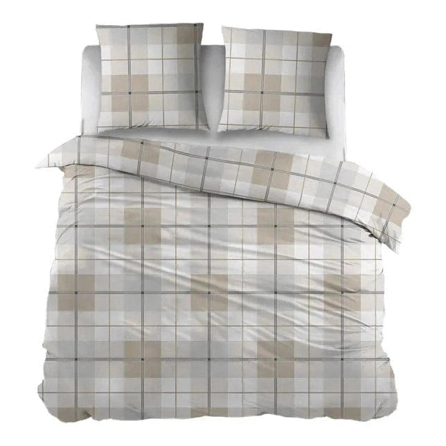 Sleepnight Lakenset Flanel Evelien Grijs Beige