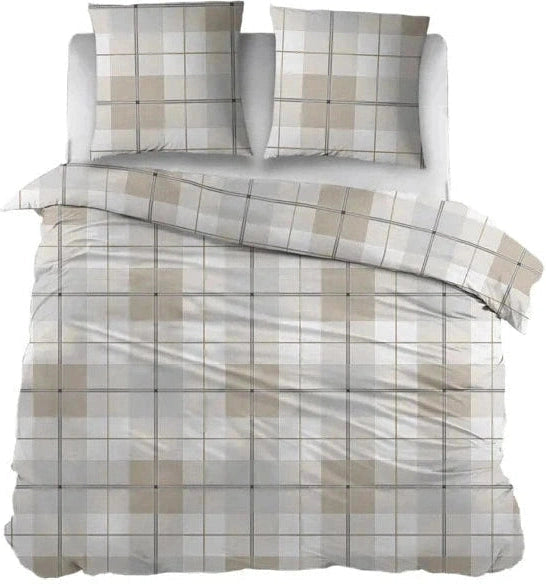 Sleepnight Lakenset Flanel Evelien Grijs Beige