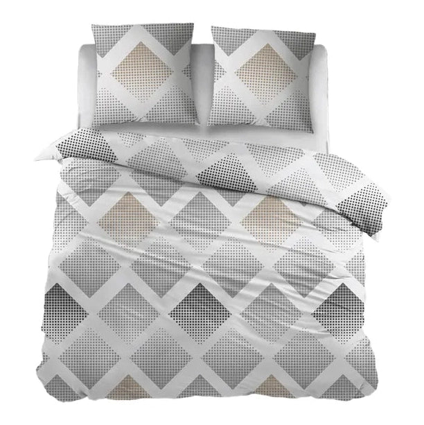 Sleepnight Dekbedovertrek Flanel Fieke Grijs Beige